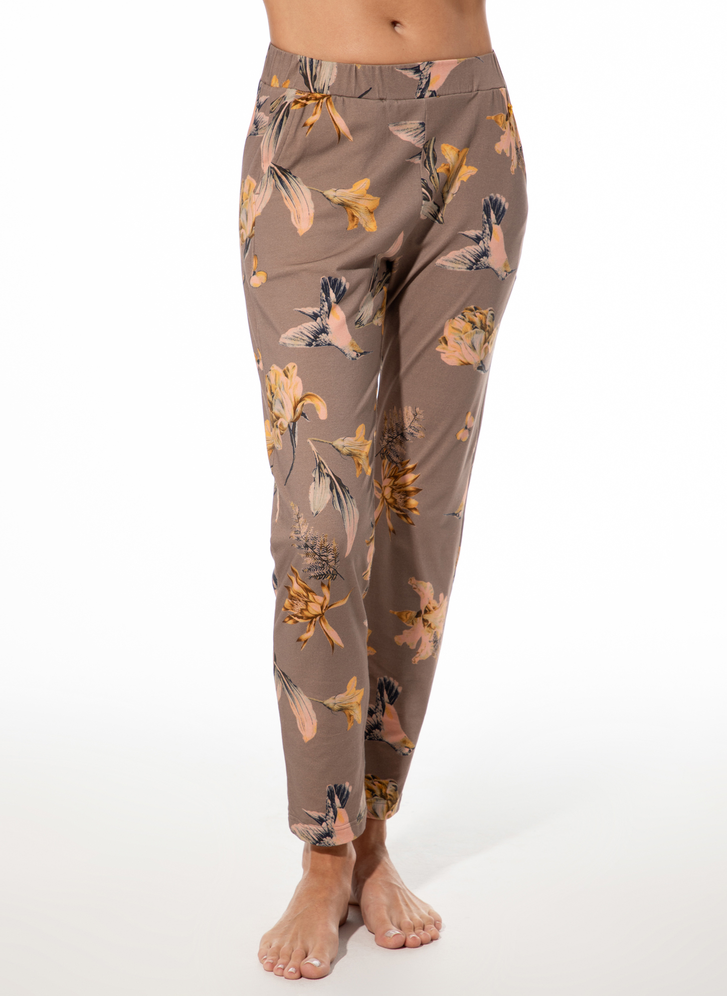 Damen-Schlafhose braun Kolibri