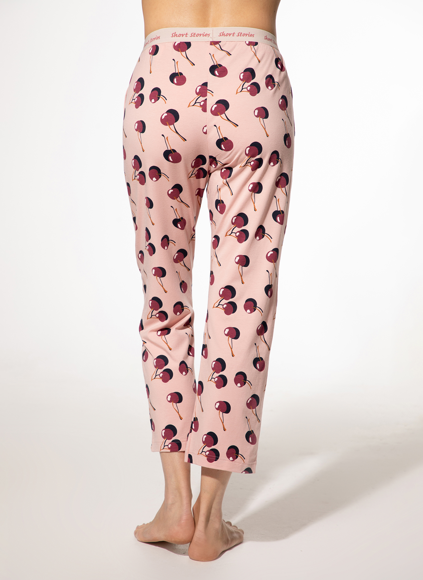 Damen Schlafhose 7/8 Rosa