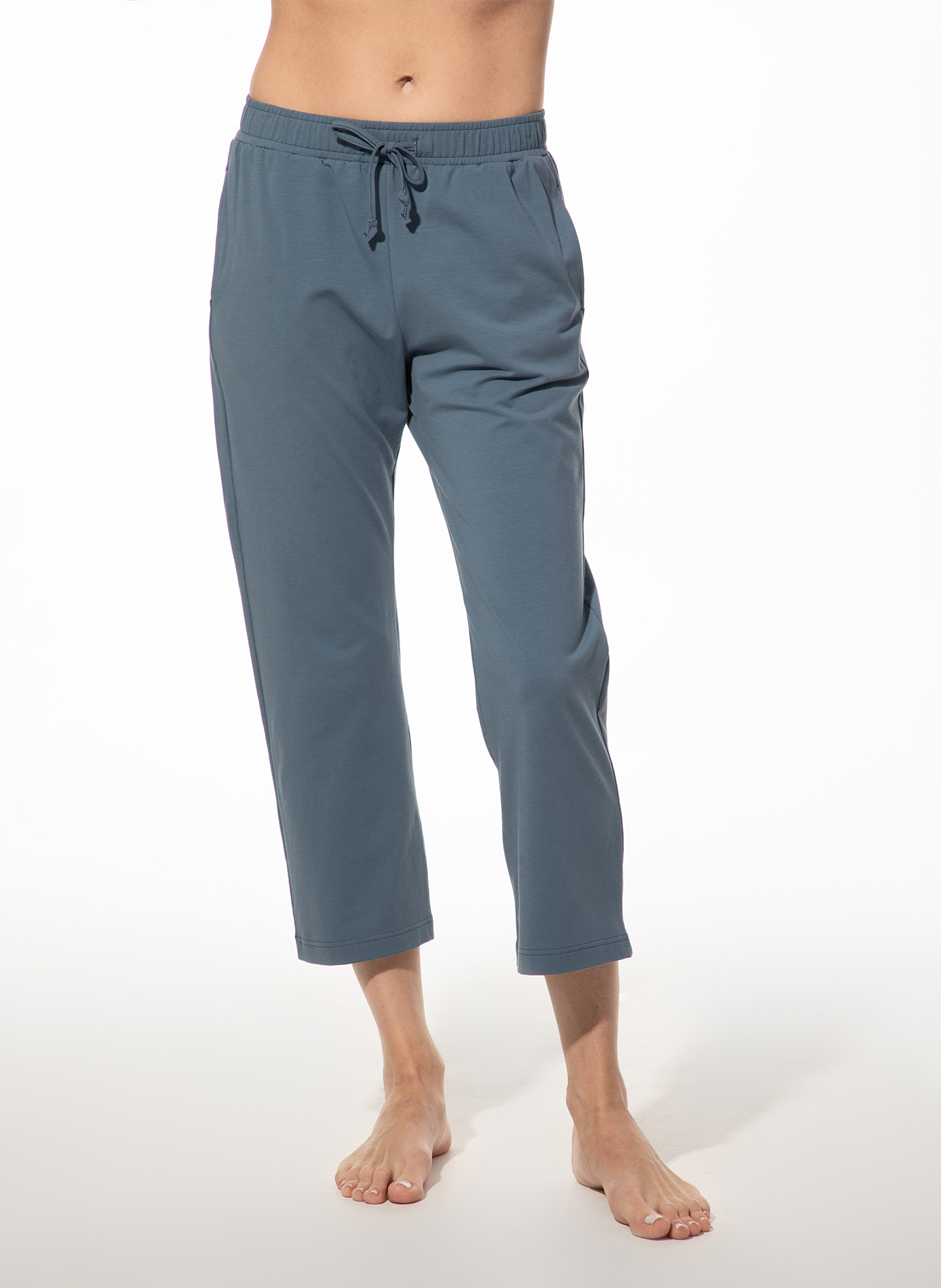 Damen 7/8 Schlafhose blau