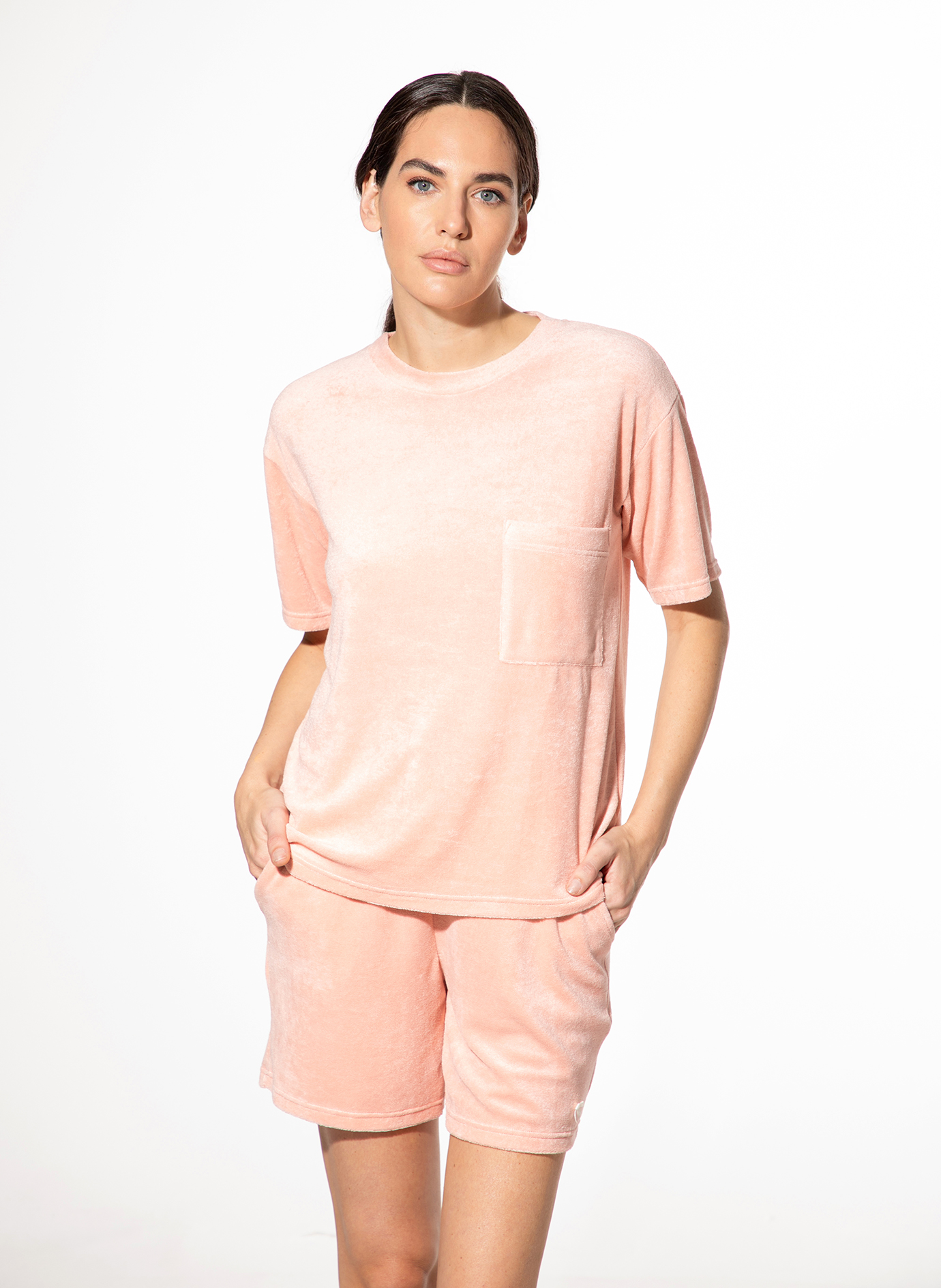 Damen T-Shirt rosa aus Frottee
