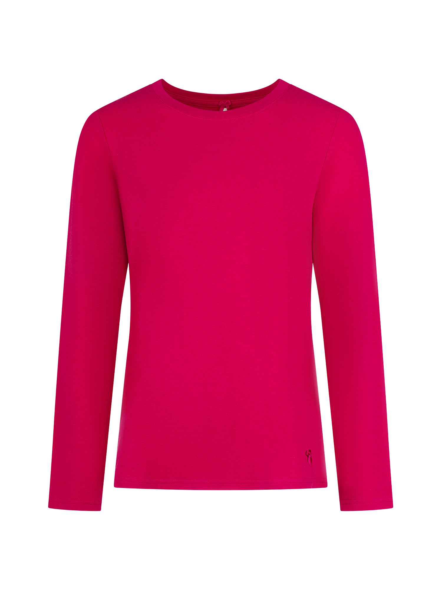Langarmshirt, Rundhals, Fuchsia, Unifarben, Kleidung