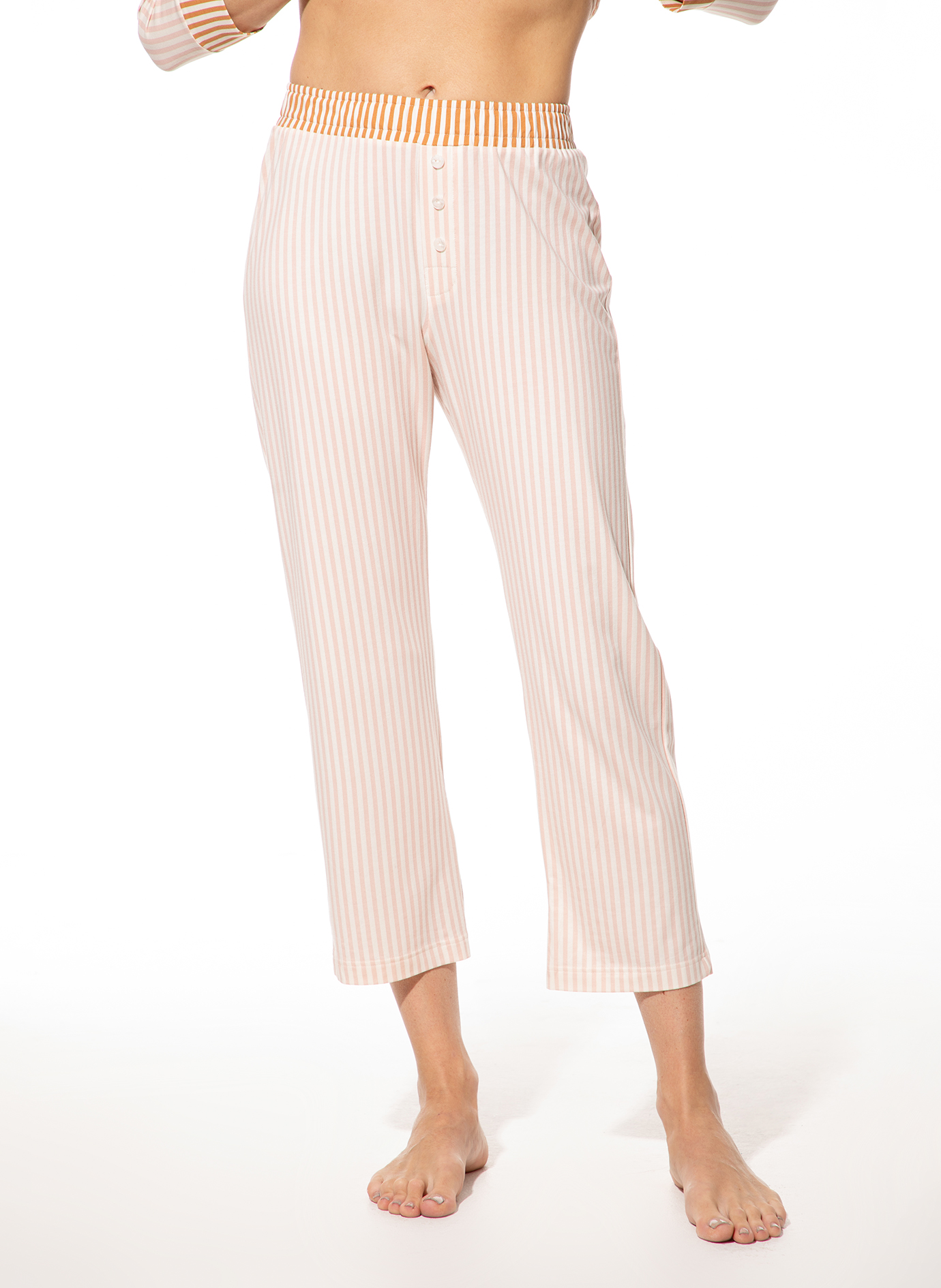 Damen Schlafhose 7/8 Rosa