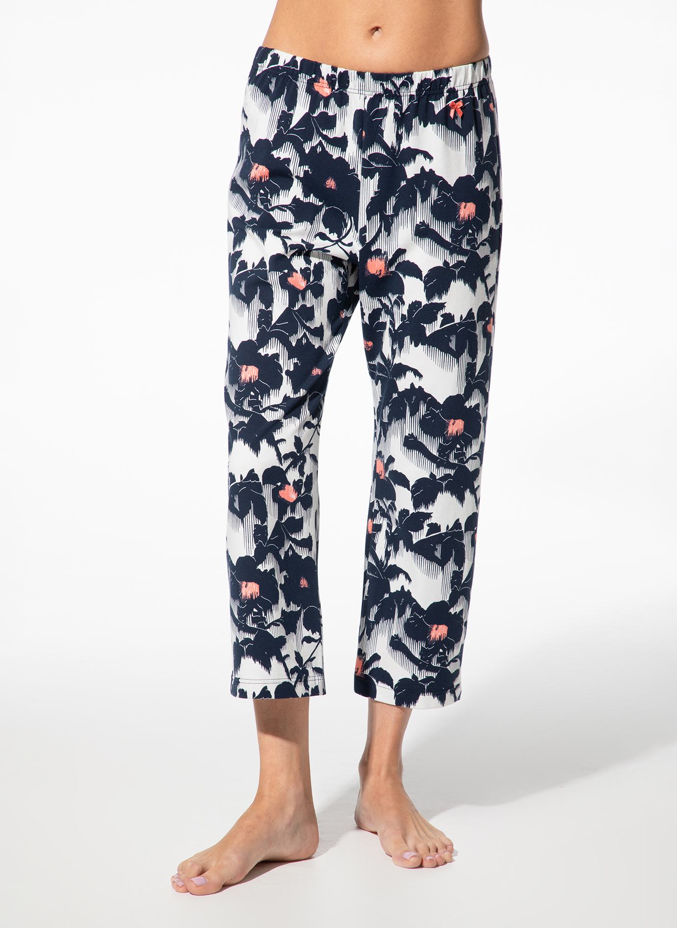 Pants, Patterned pants, Floral print, Ankle-length, Relaxed fit