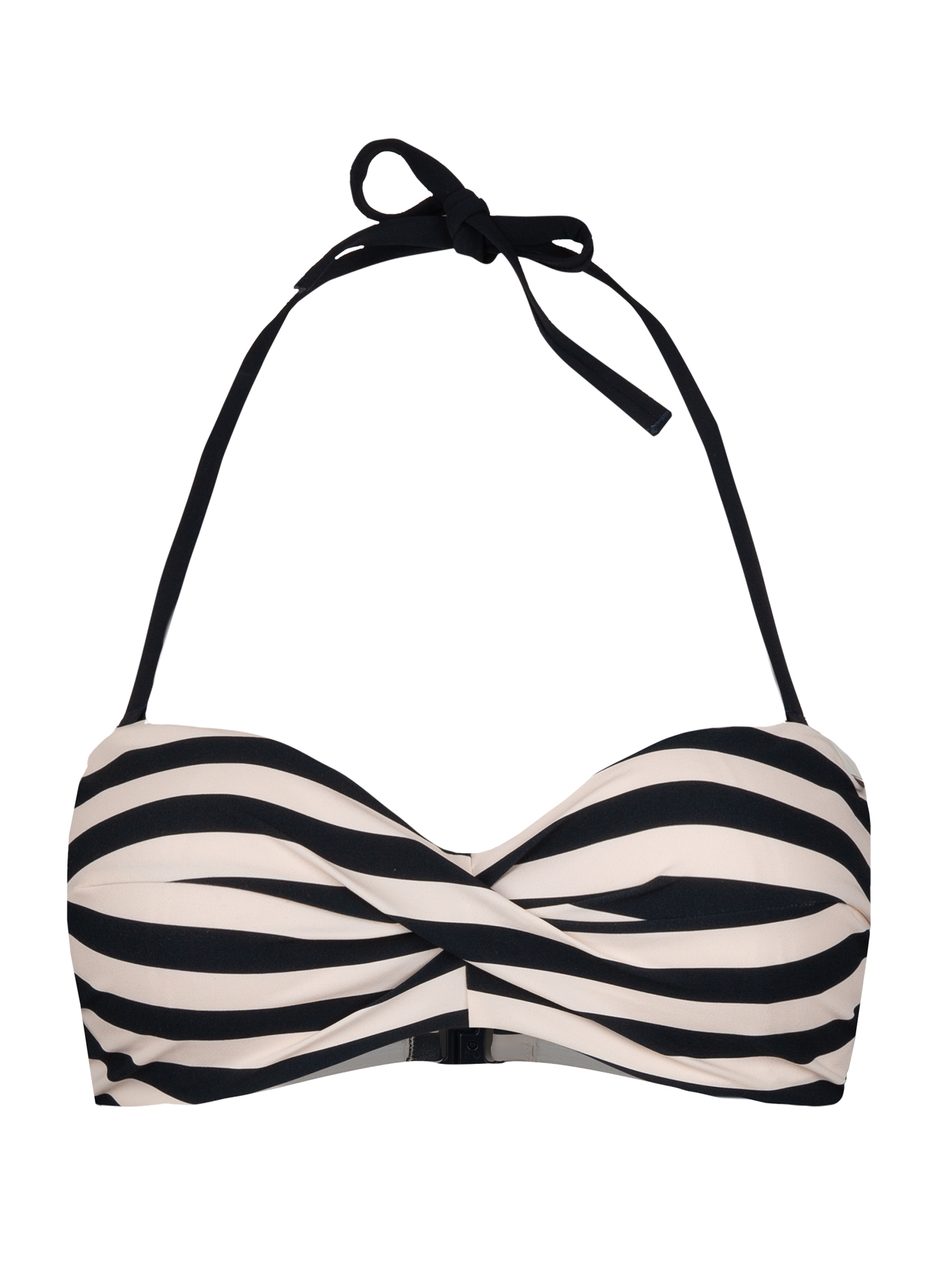 Bandeau Bikini Top mit Bügeln Rosa geringelt