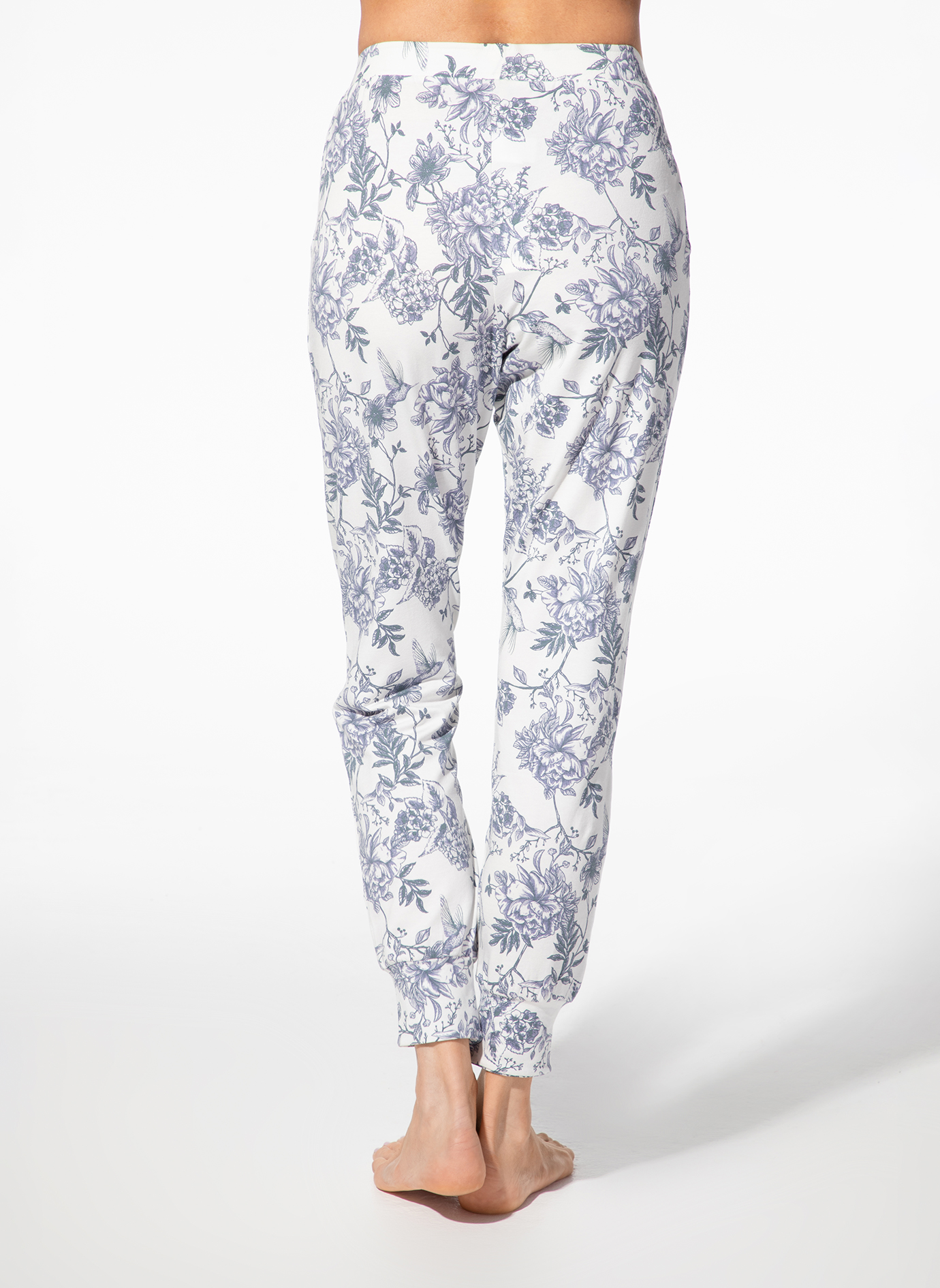 Hose, Leggings, Blumenmuster, Weiß, Hose mit Muster