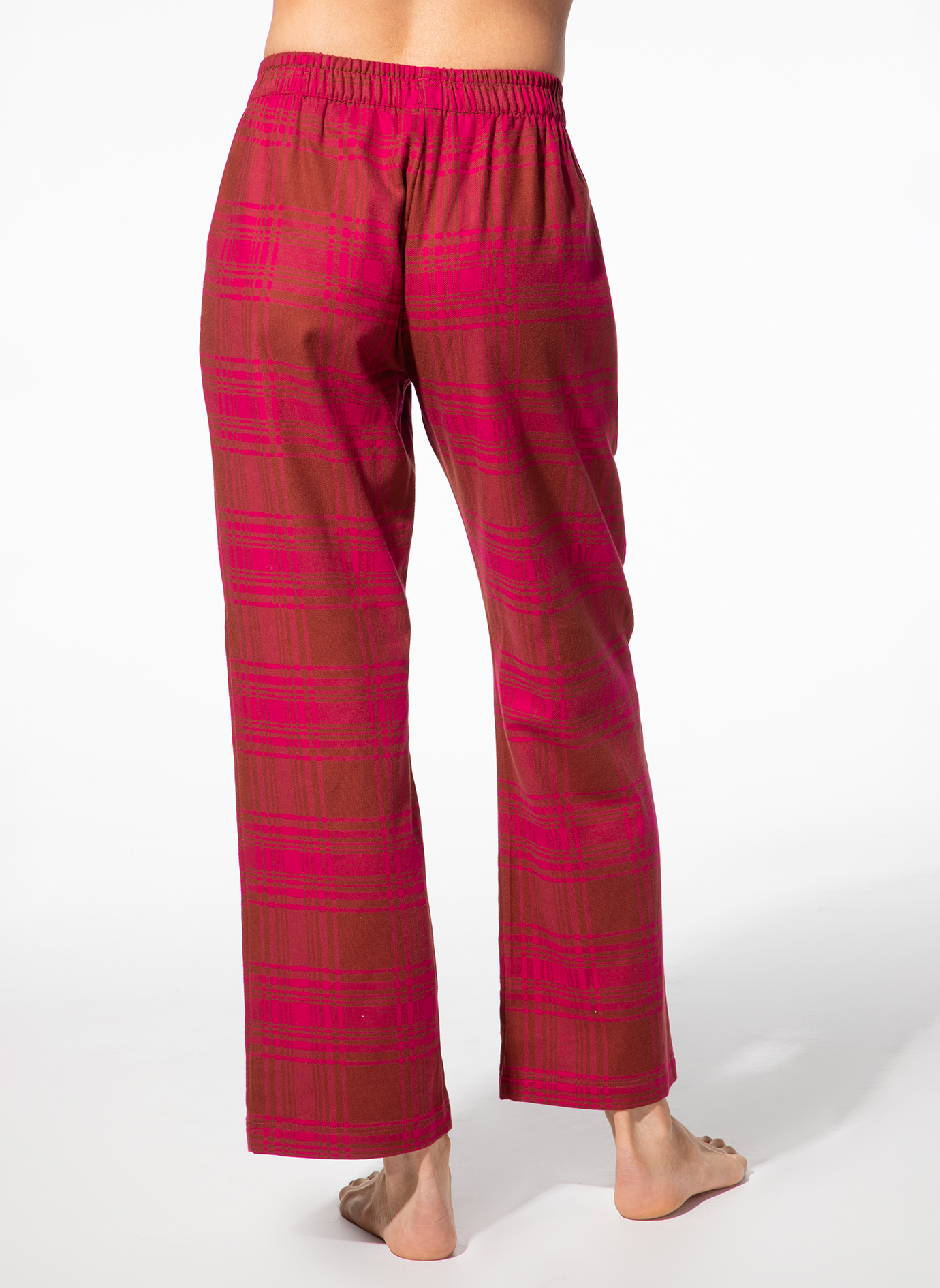 plaid, checkered, pants, braun, pink