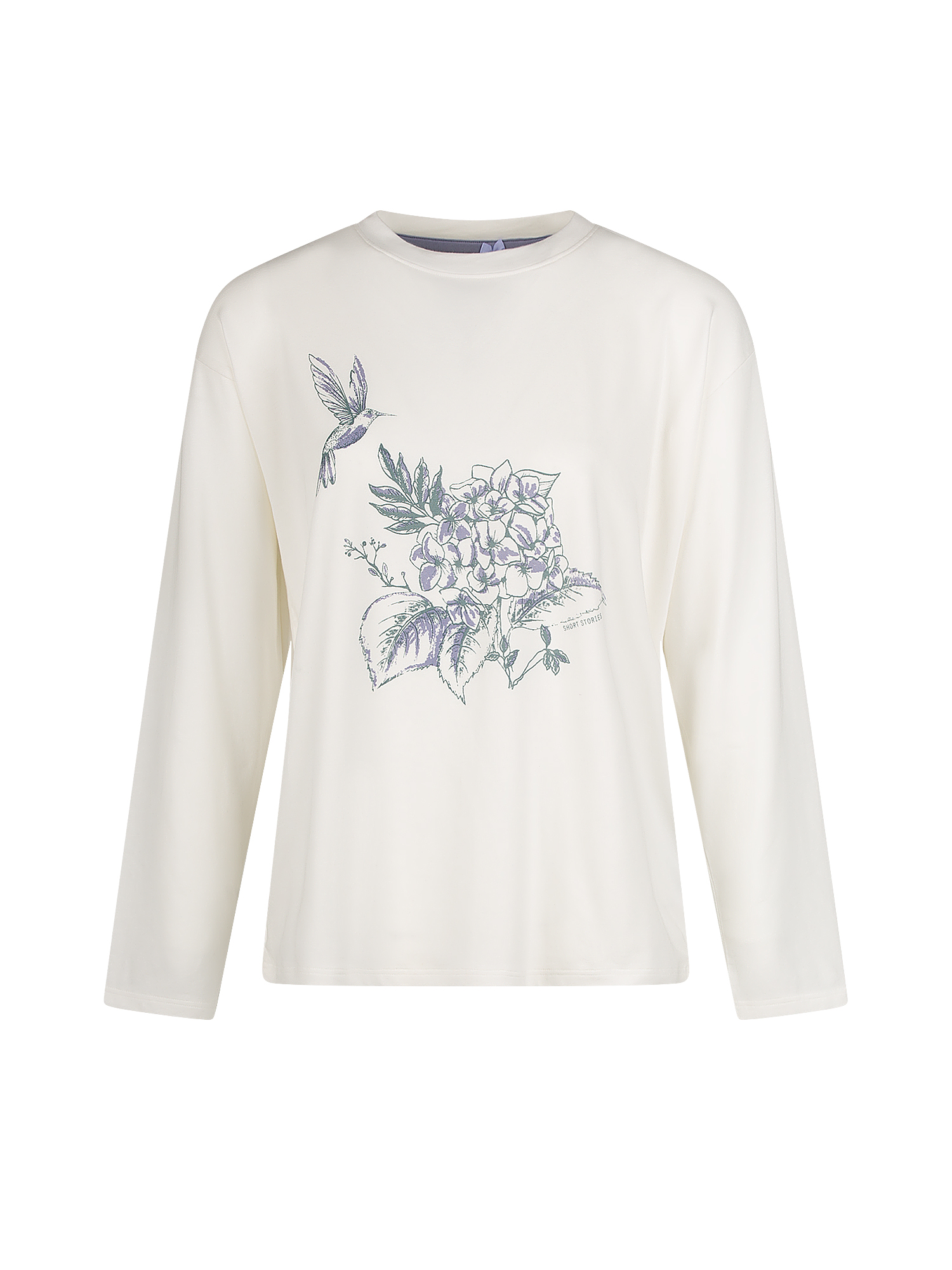 Langarmshirt, Blumenprint, Weiß, Rundhals, Sommerkollektion