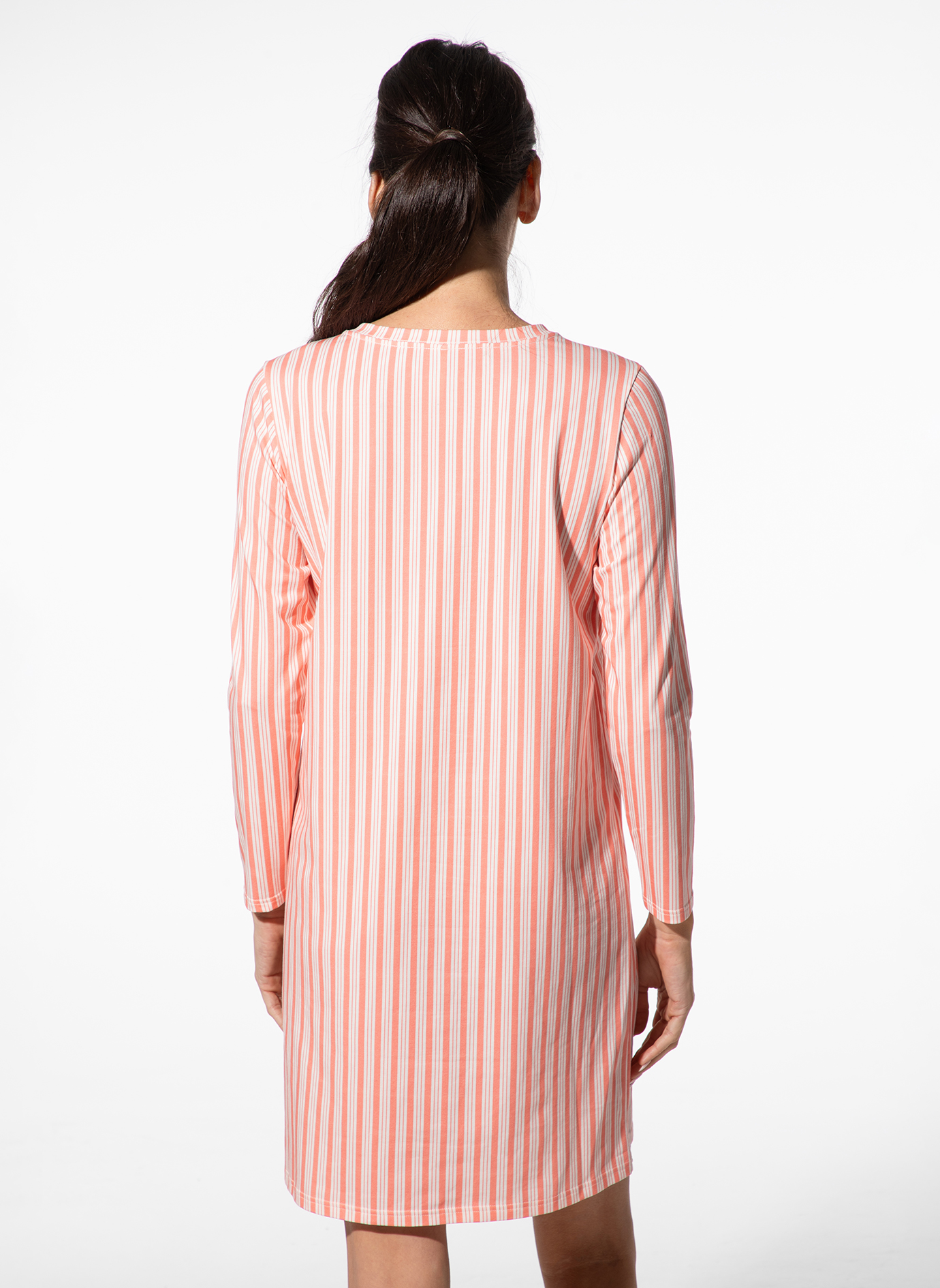 Strandkleid, gestreift, Rückenansicht, Woll/Kunstfaser?, langärmelig