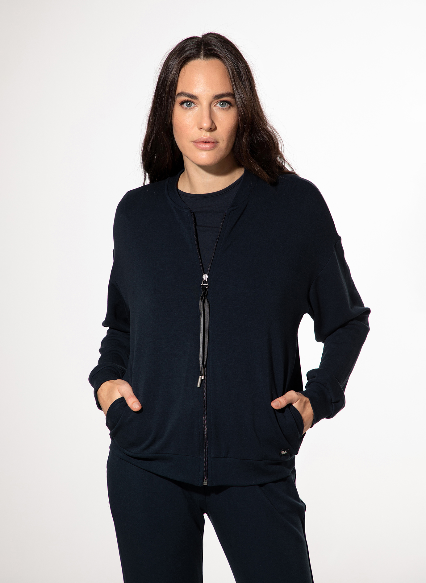 Damen Sweatjacke Dunkelblau