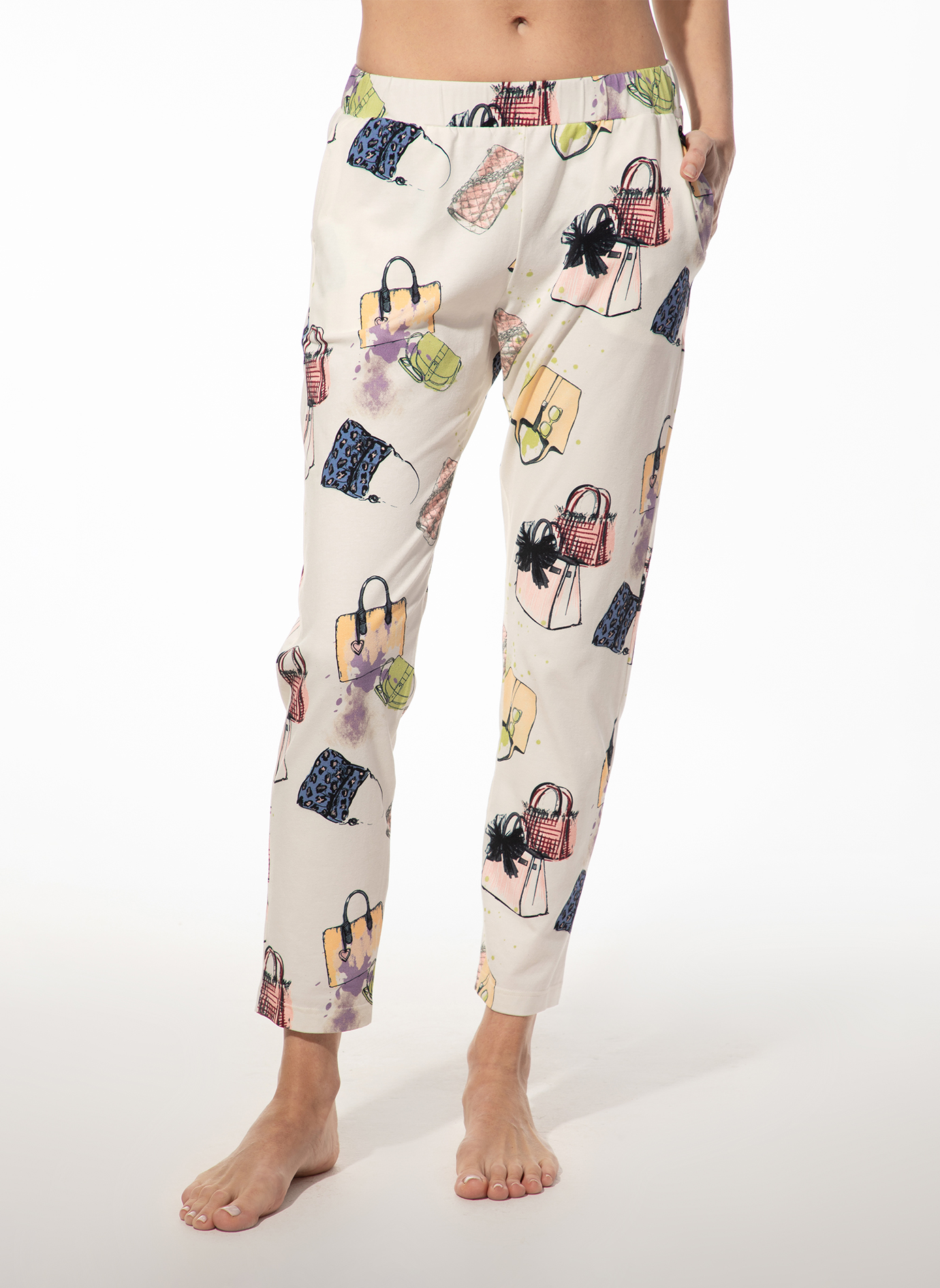 Damen-Schlafhose lang beige Handtaschen