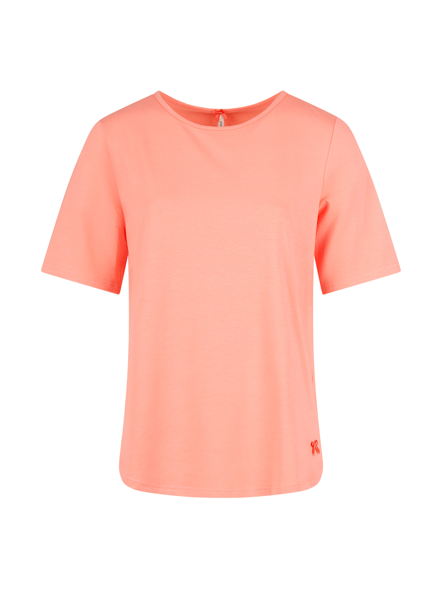 T-Shirt, Kurzarm, Rundhals, einfarbig, peach