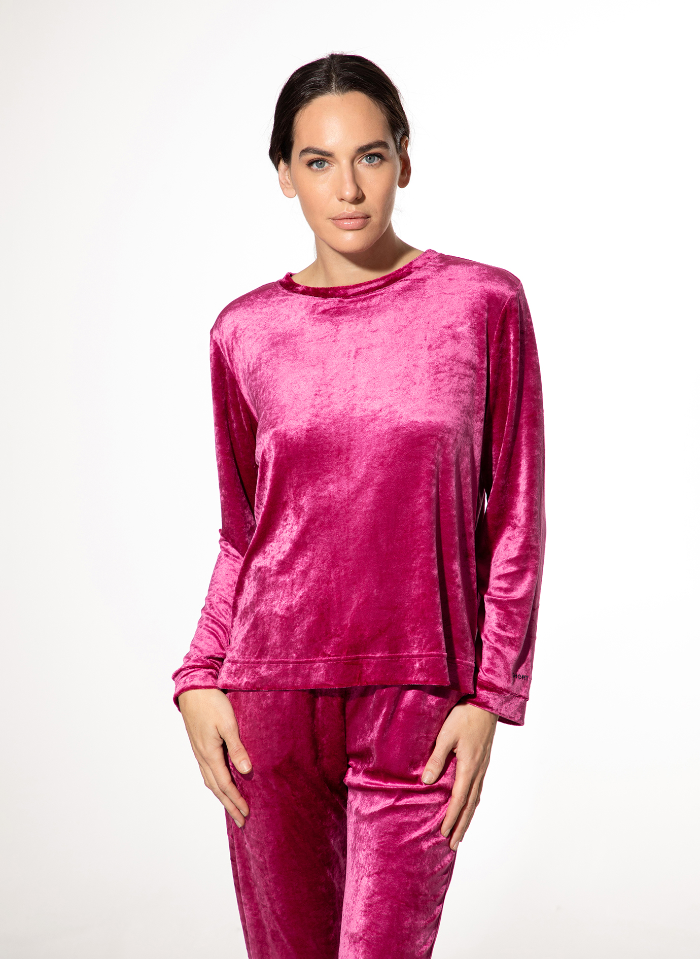 Damen Schlafshirt Lila aus Samt