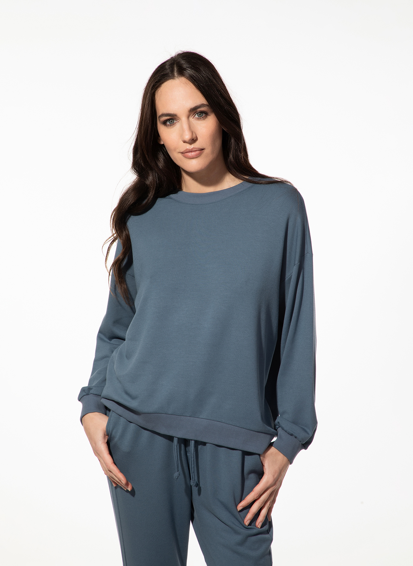 Damen-Langarmshirt blau