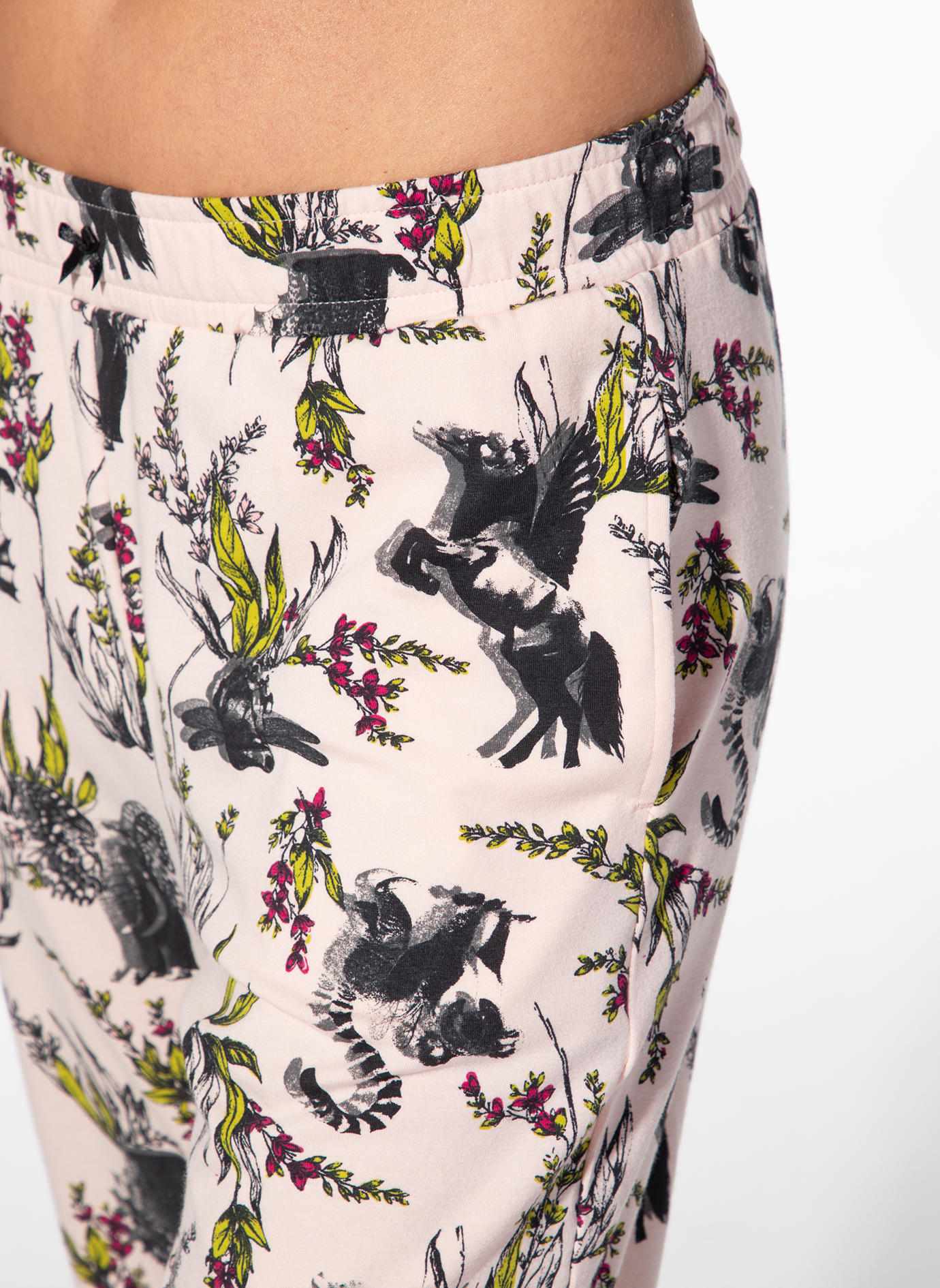 pants, muster, blumenartig, rosa, tiere
