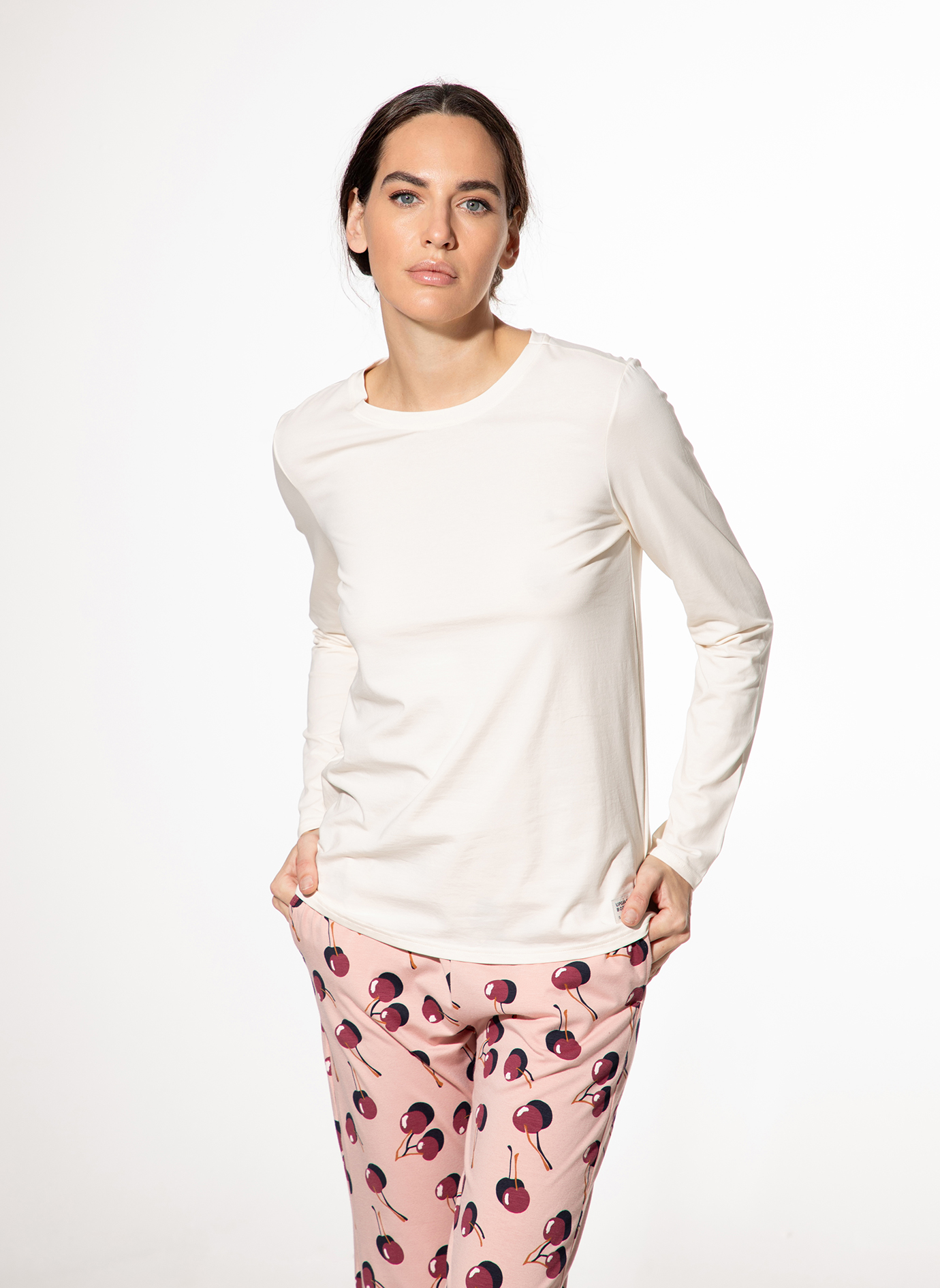 Damen Langarmshirt Beige aus Bio-Baumwolle