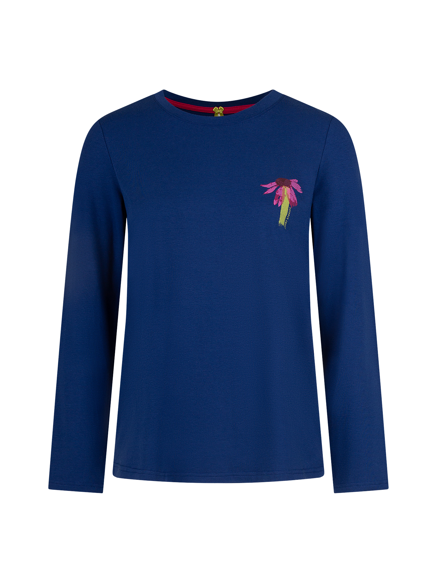 Damen-Schlafshirt langarm blau Astern