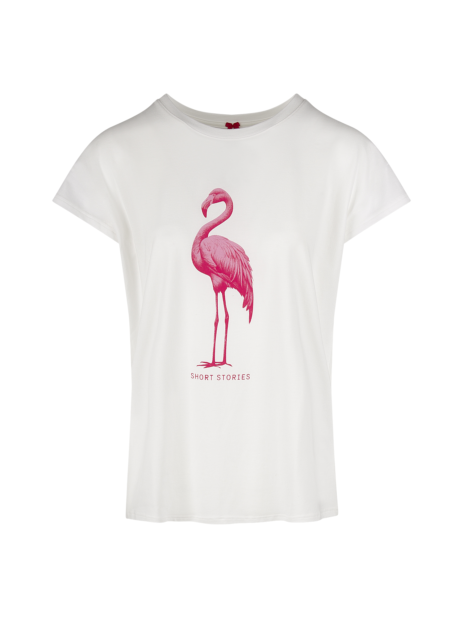 T-Shirt, Flamingo, Print, White, Short Stories