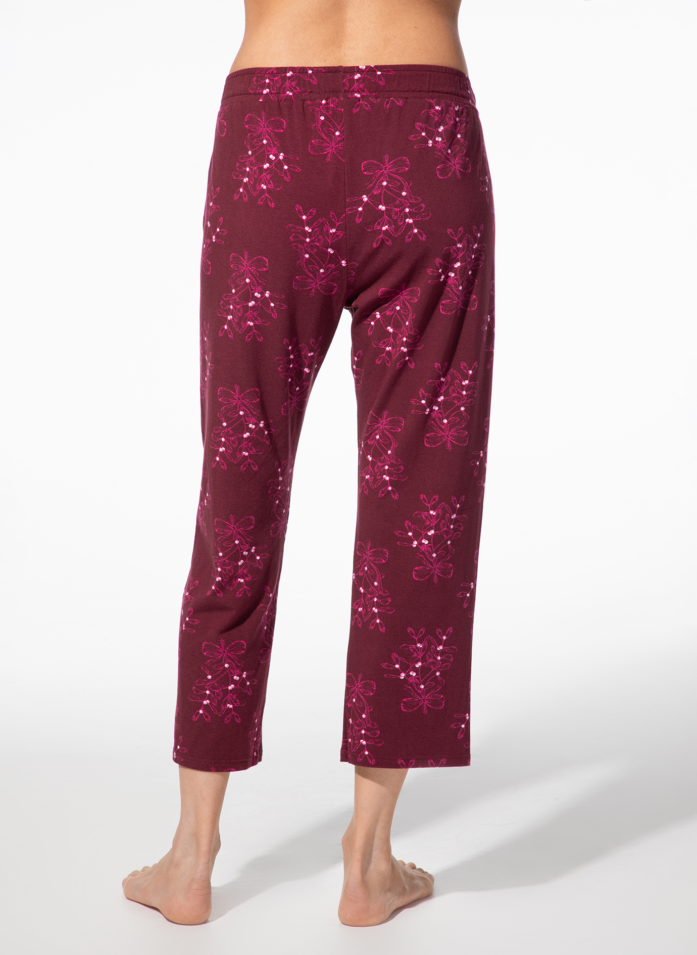 Damen-7/8 Schlafhose rot