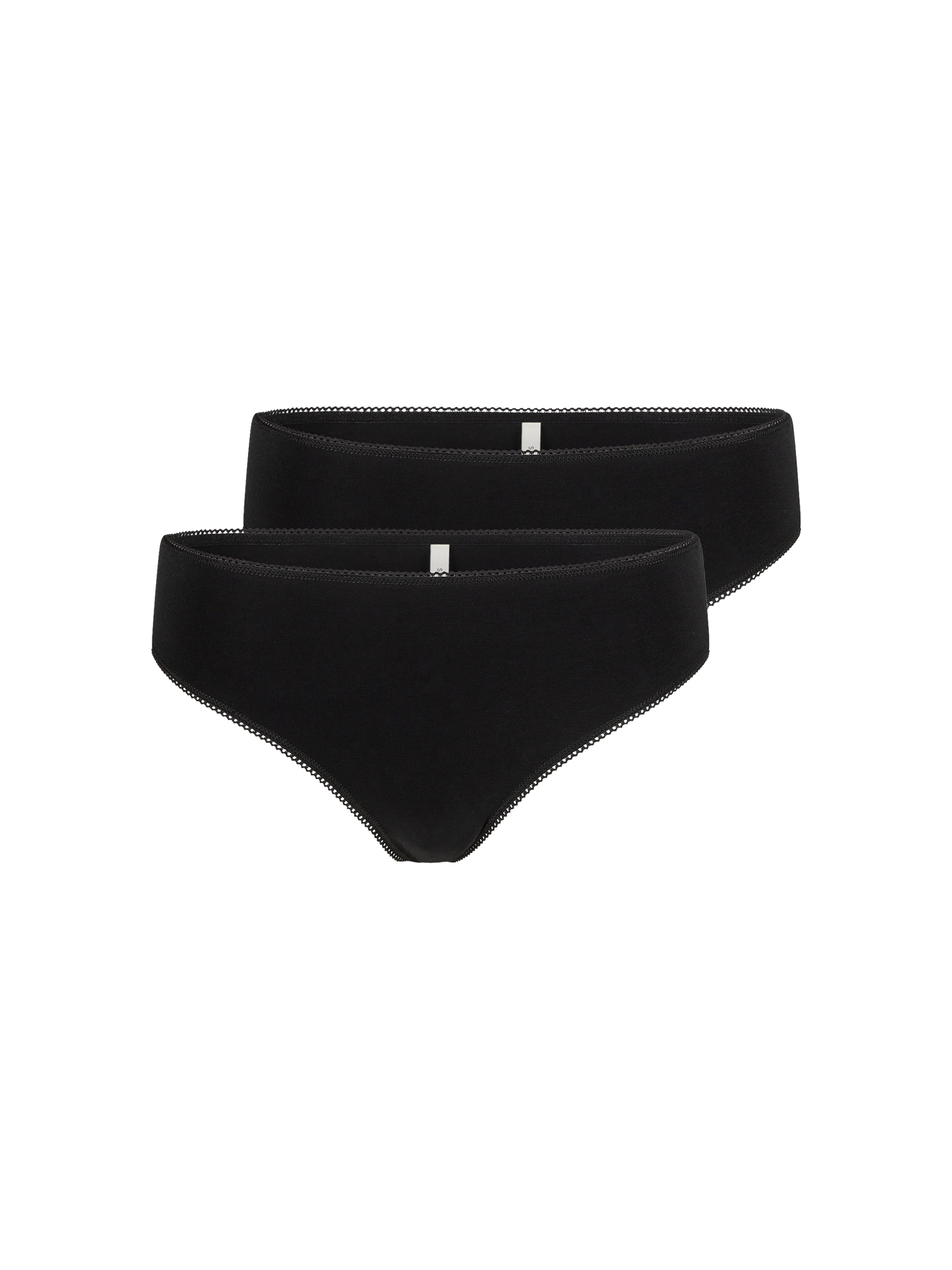 Unterwäsche, Bikinihöschen, Schwarz, High-Waist, saumkante