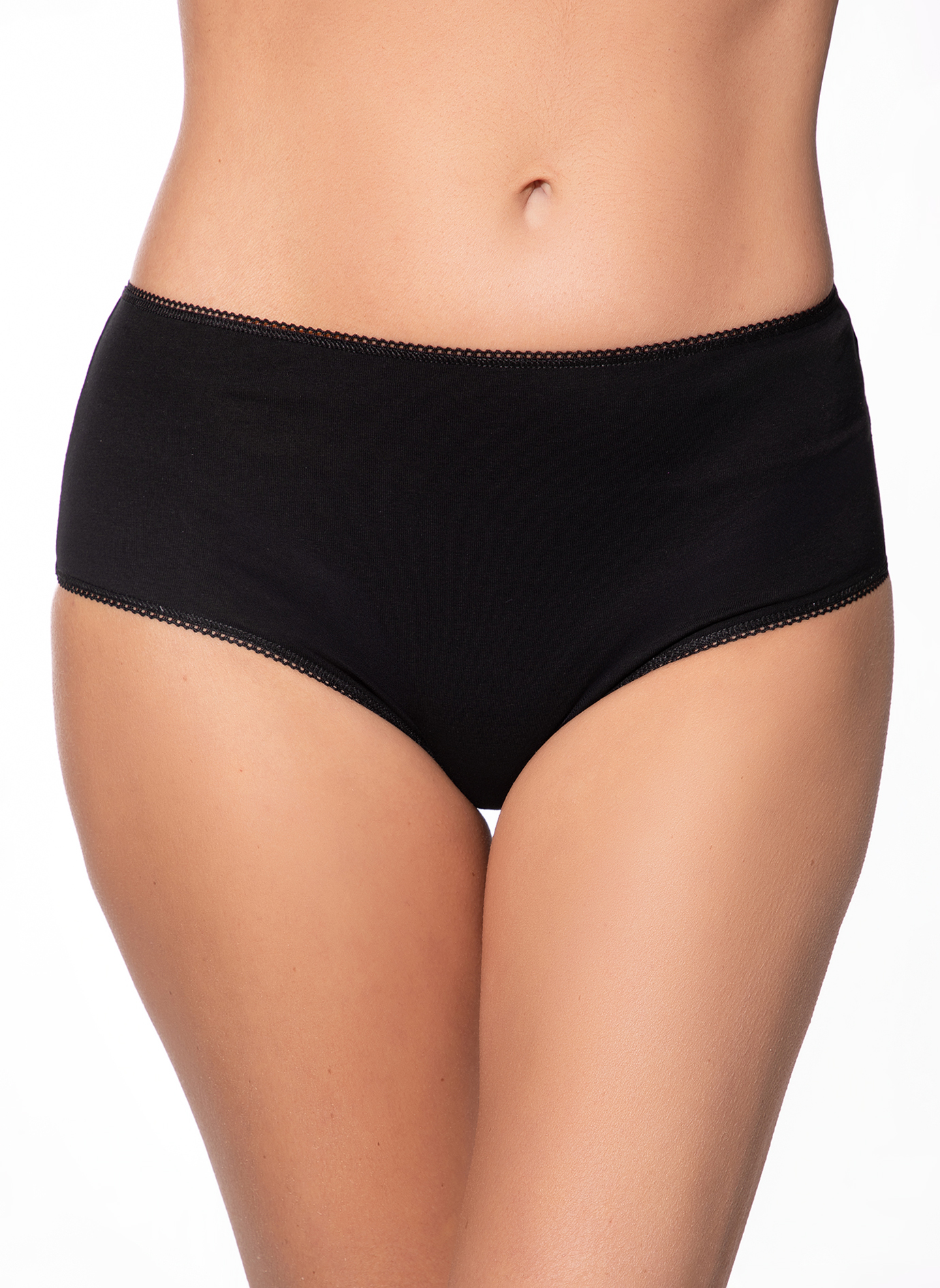 Unterhose, Schwarz, Kurzbein, High-Wit, Taillenshaping