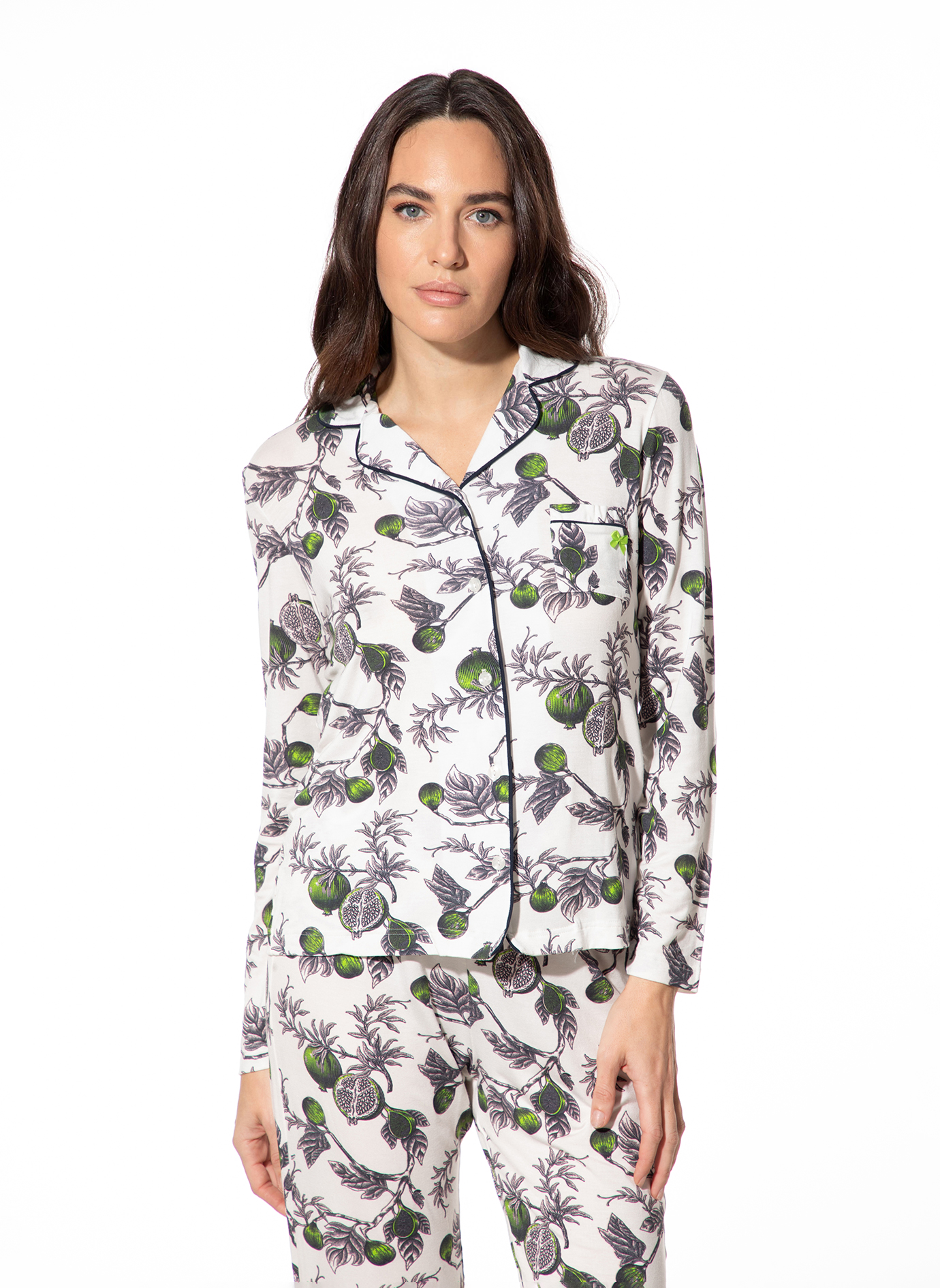 Damen Pyjama-Oberteil beige