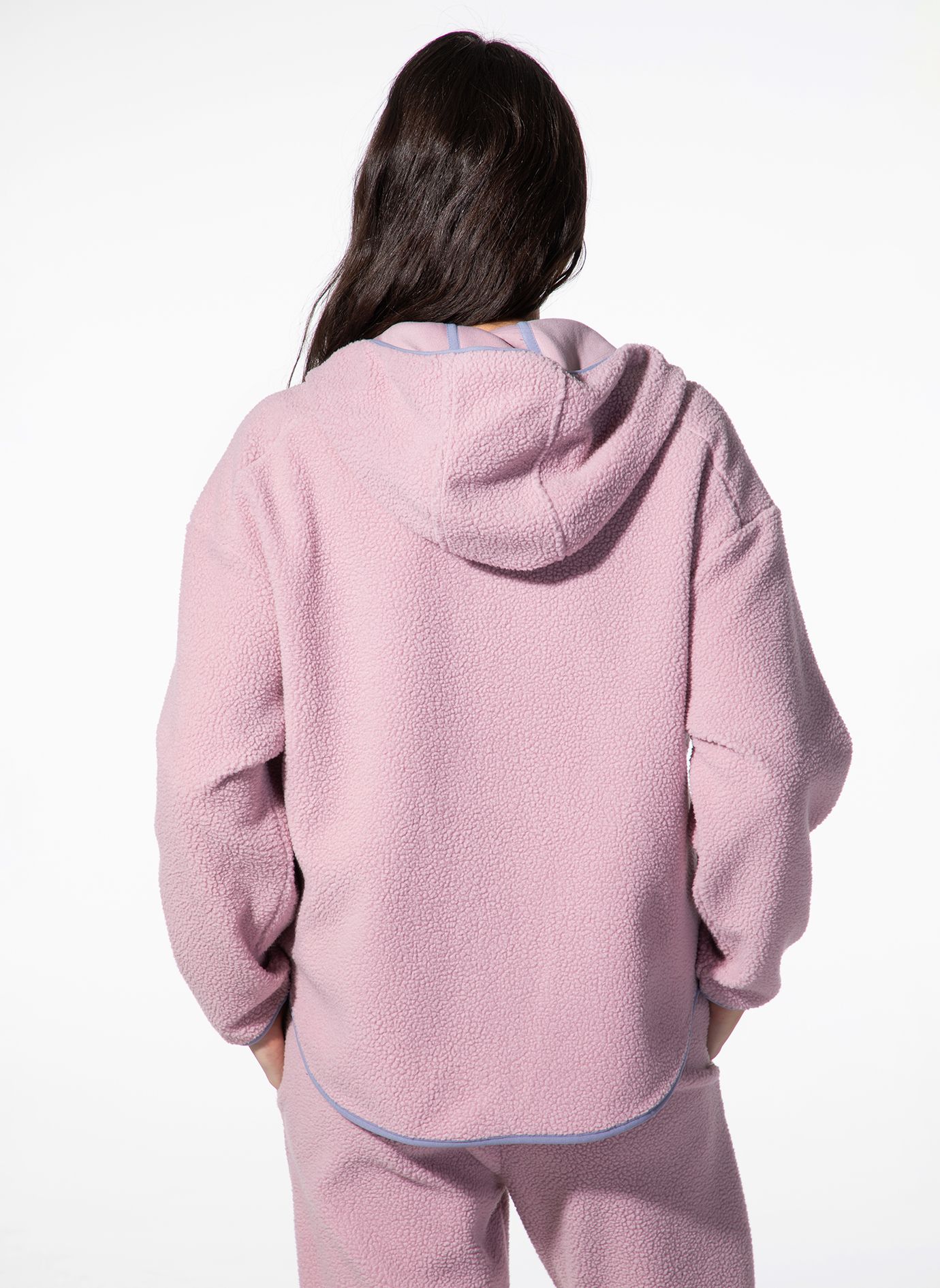 hoodie, fleece, pink, back, loungewear