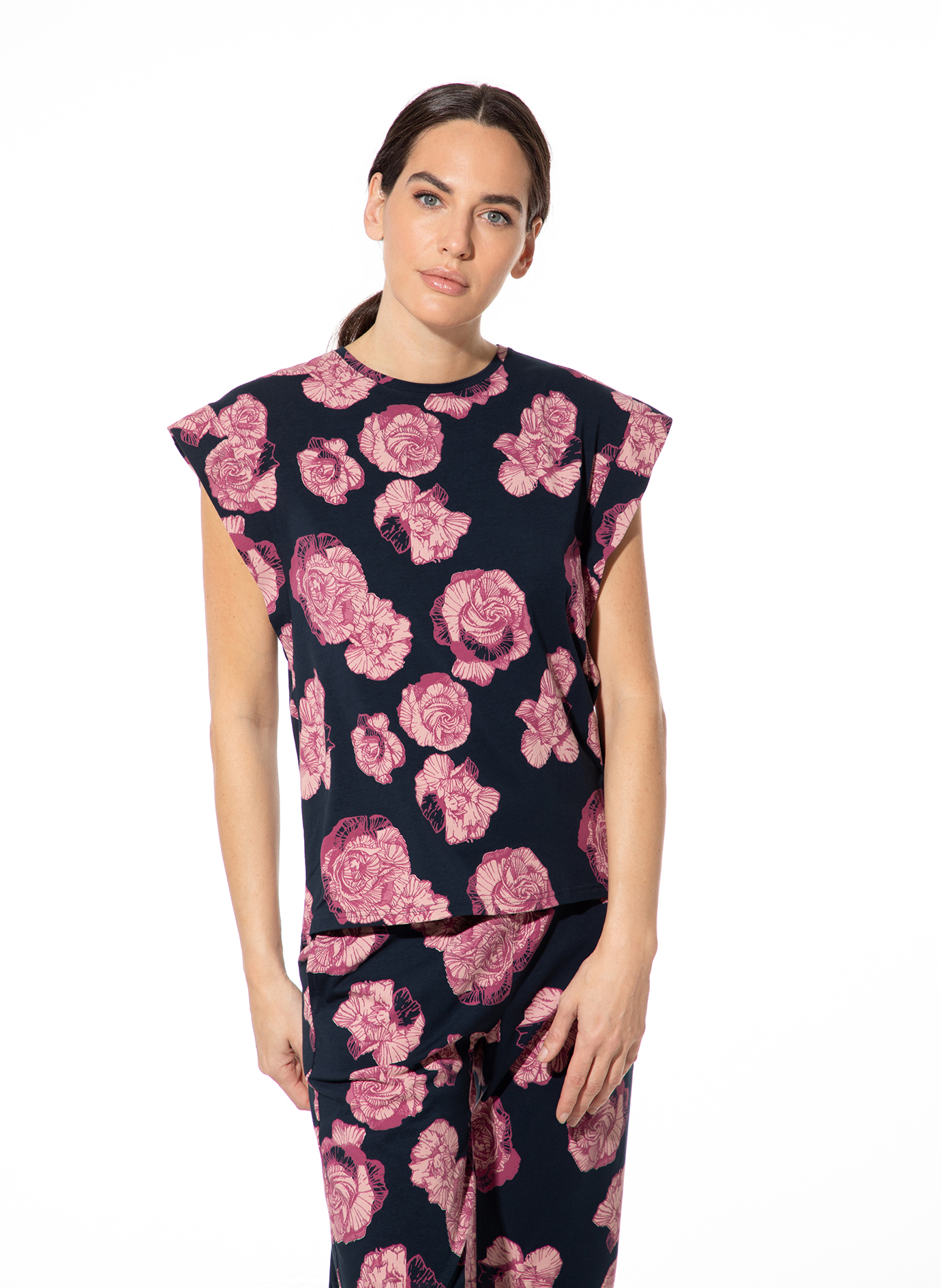 Damen Schlafshirt dunkelblau