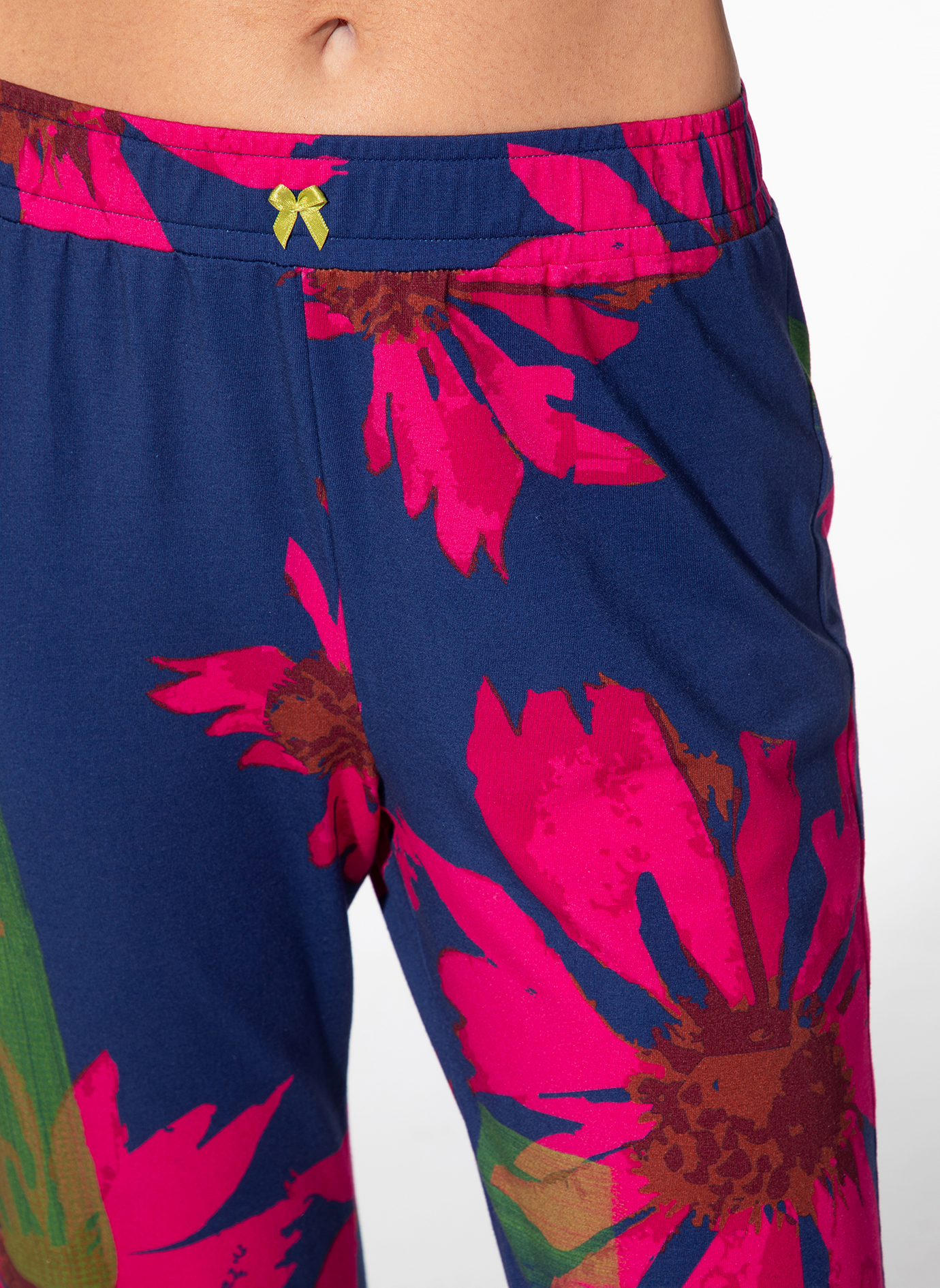 shorts, floral, pattern, drawstring, navy