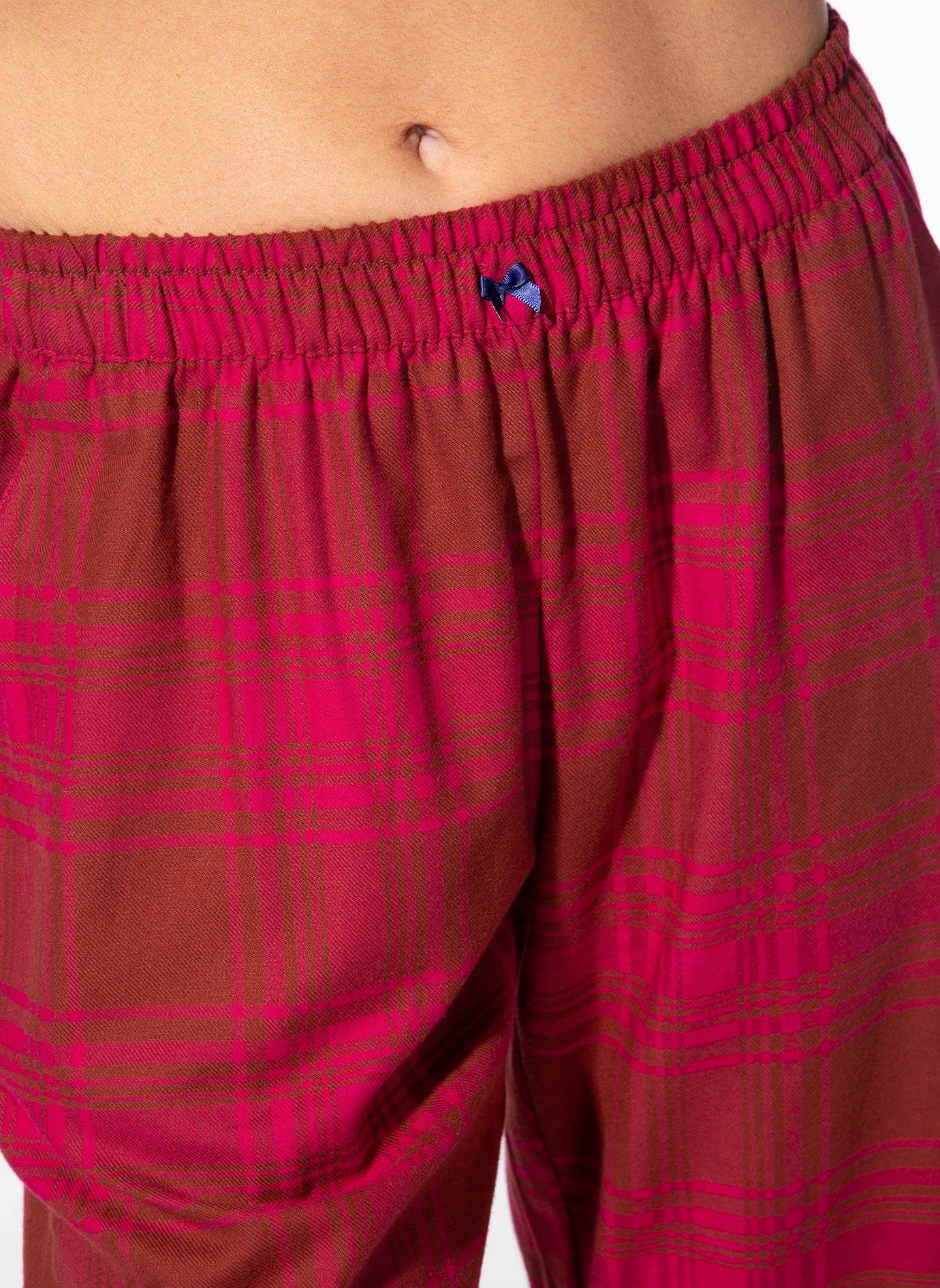 Hose, Karo, Baumwolle, Rosa, Gürtelstich