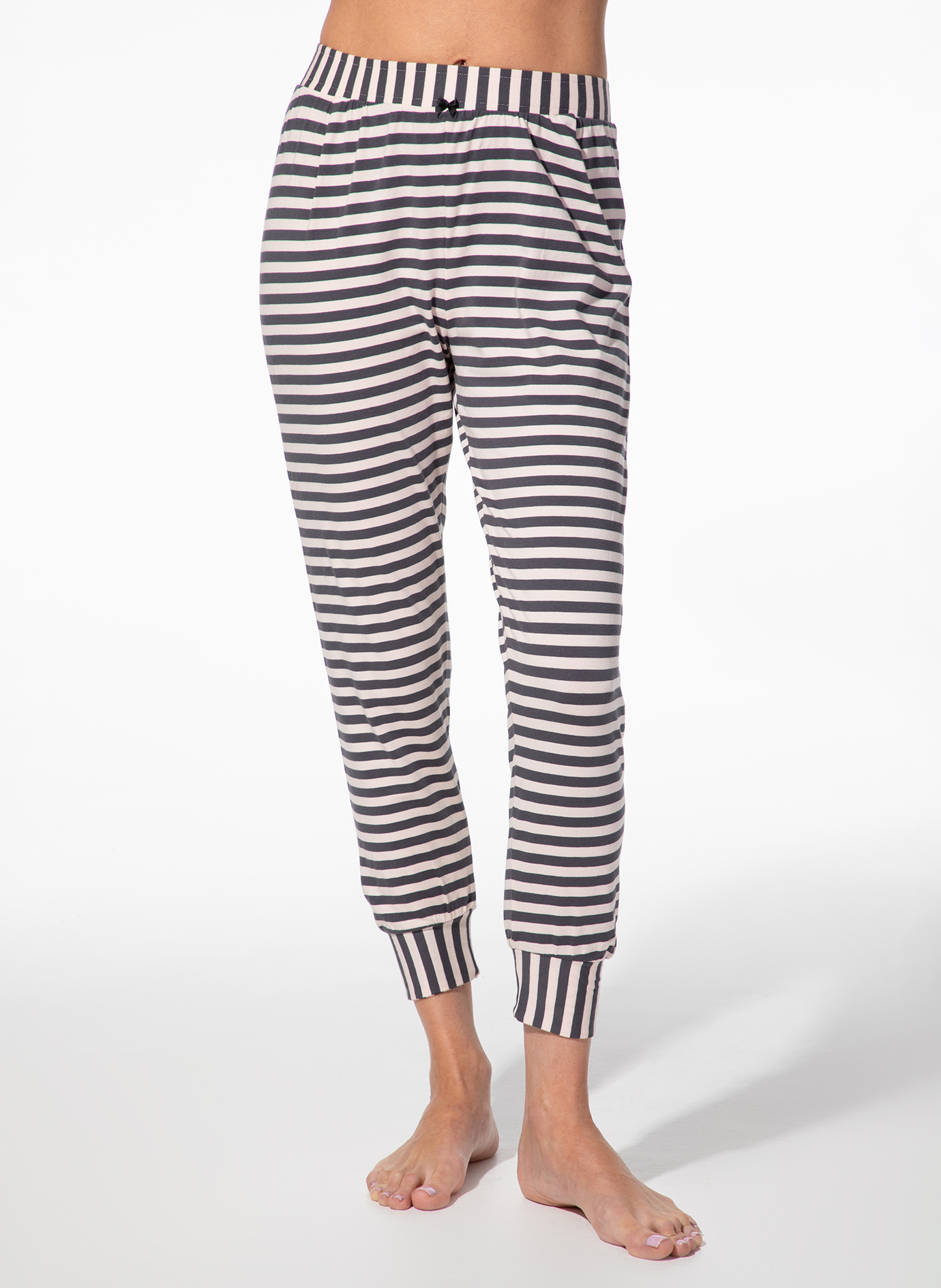 Pyjama-Hose, Streifen, Hose mit Bündchen, Loungewear, Herrenhose