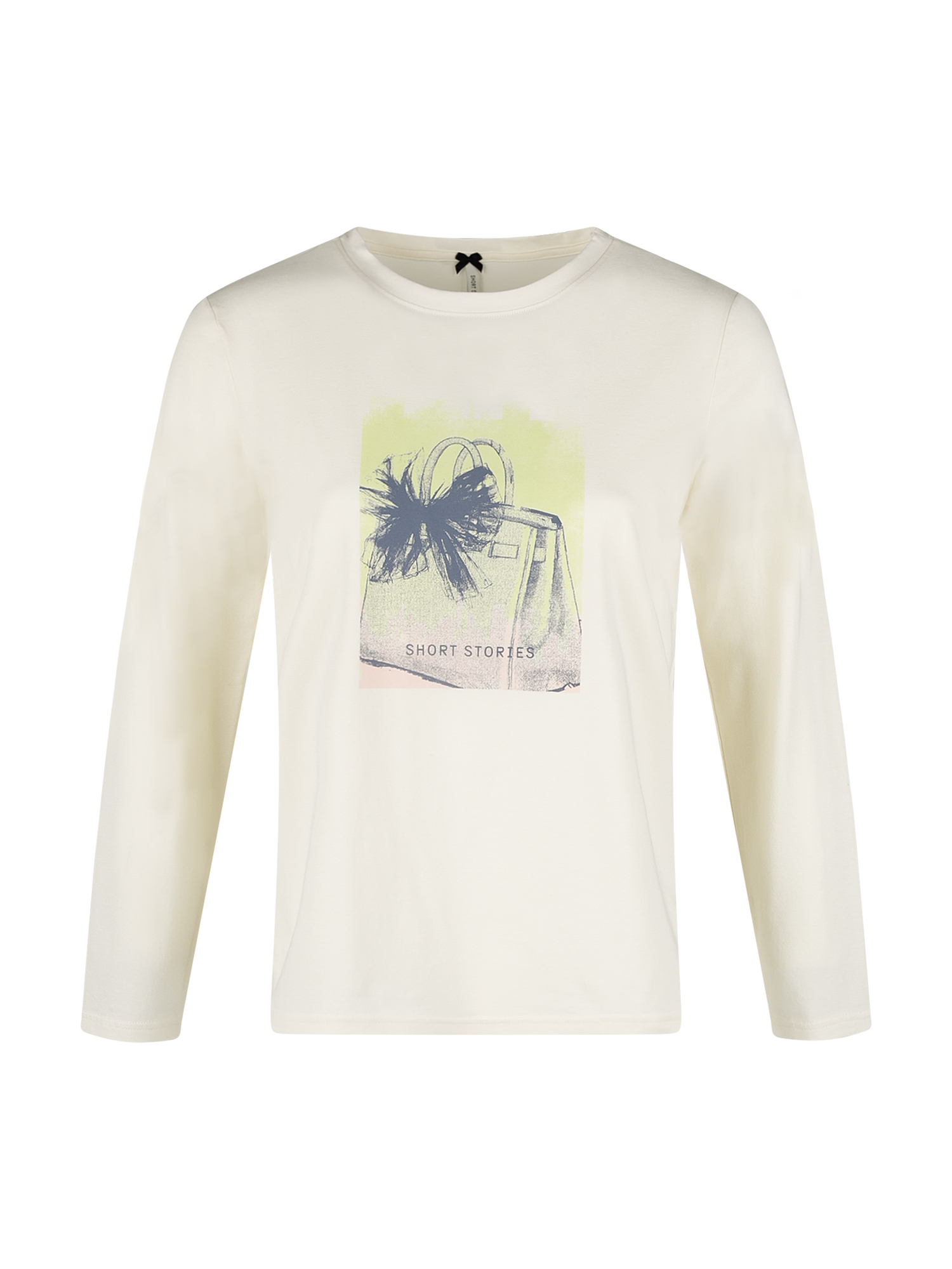 Damen-Schlafshirt langarm beige Handtasche