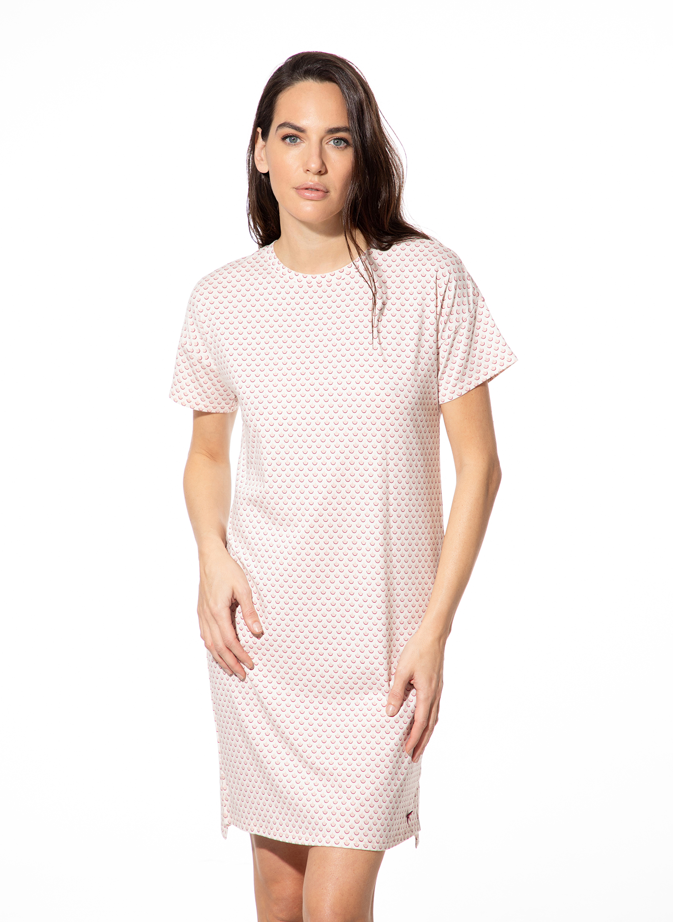 Damen Nachthemd kurzarm Rosa