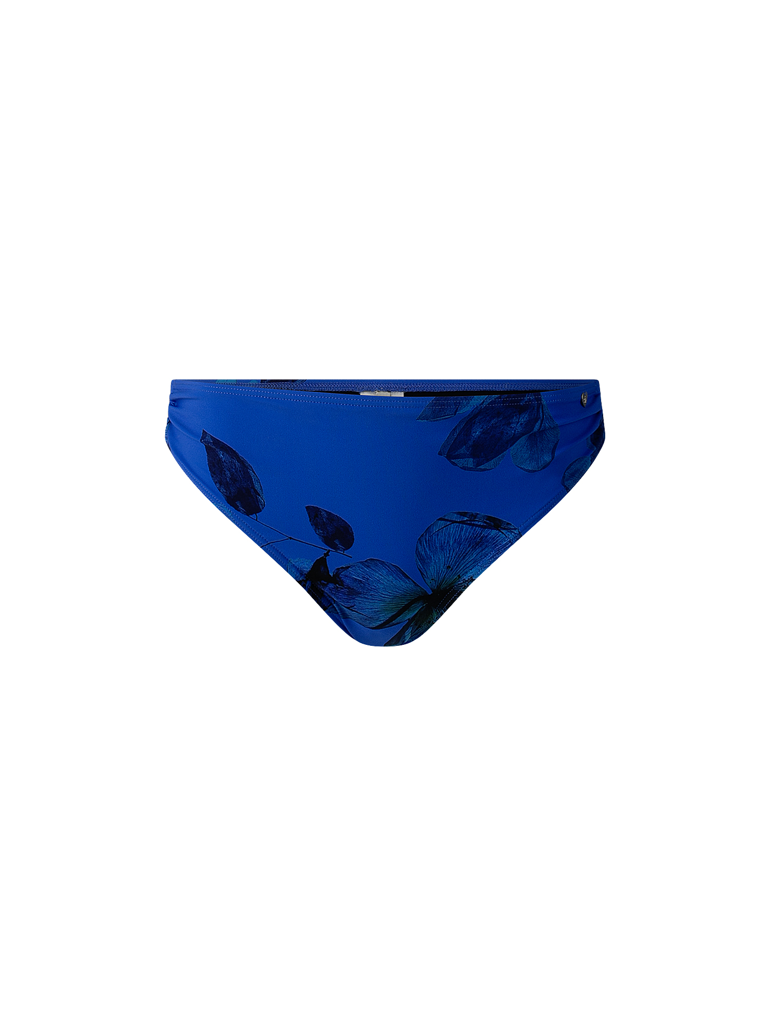 Bikini-Unterteil, Blau, Blättermuster, High-Wit-Design, Bottoms