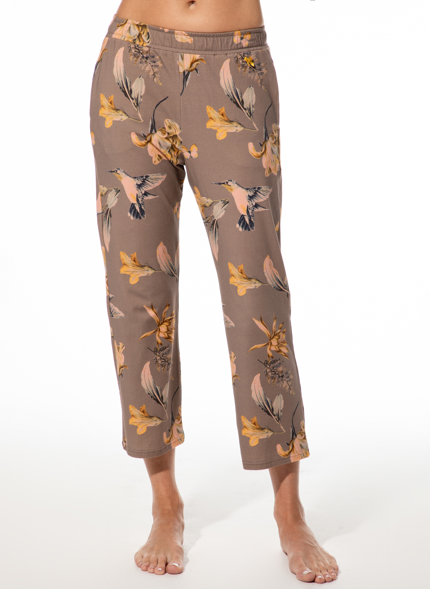 Damen-7/8-Schlafhose  braun Kolibri