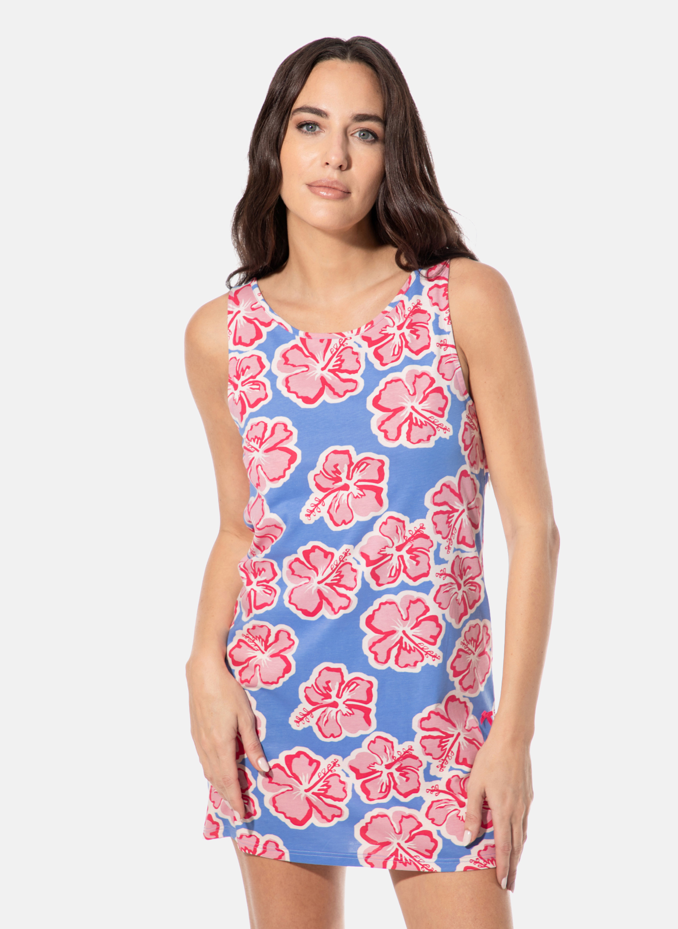 Halterkleid, Mini-Kleid, Blumenmuster, Sommerkleid, Sommerschnitt