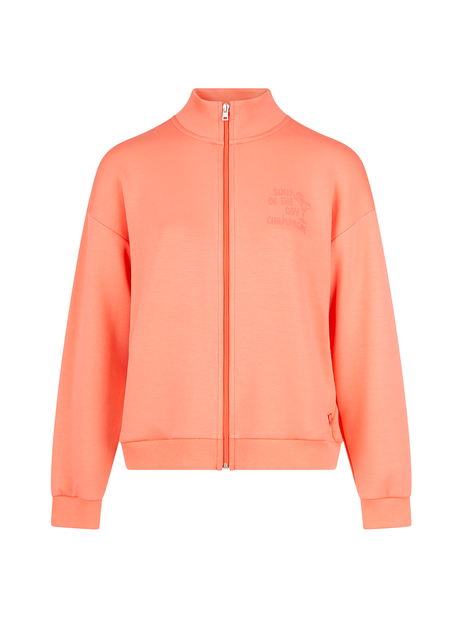 Collegejacke, Reißverschluss, Kprimal, Korallenorange, Langarm