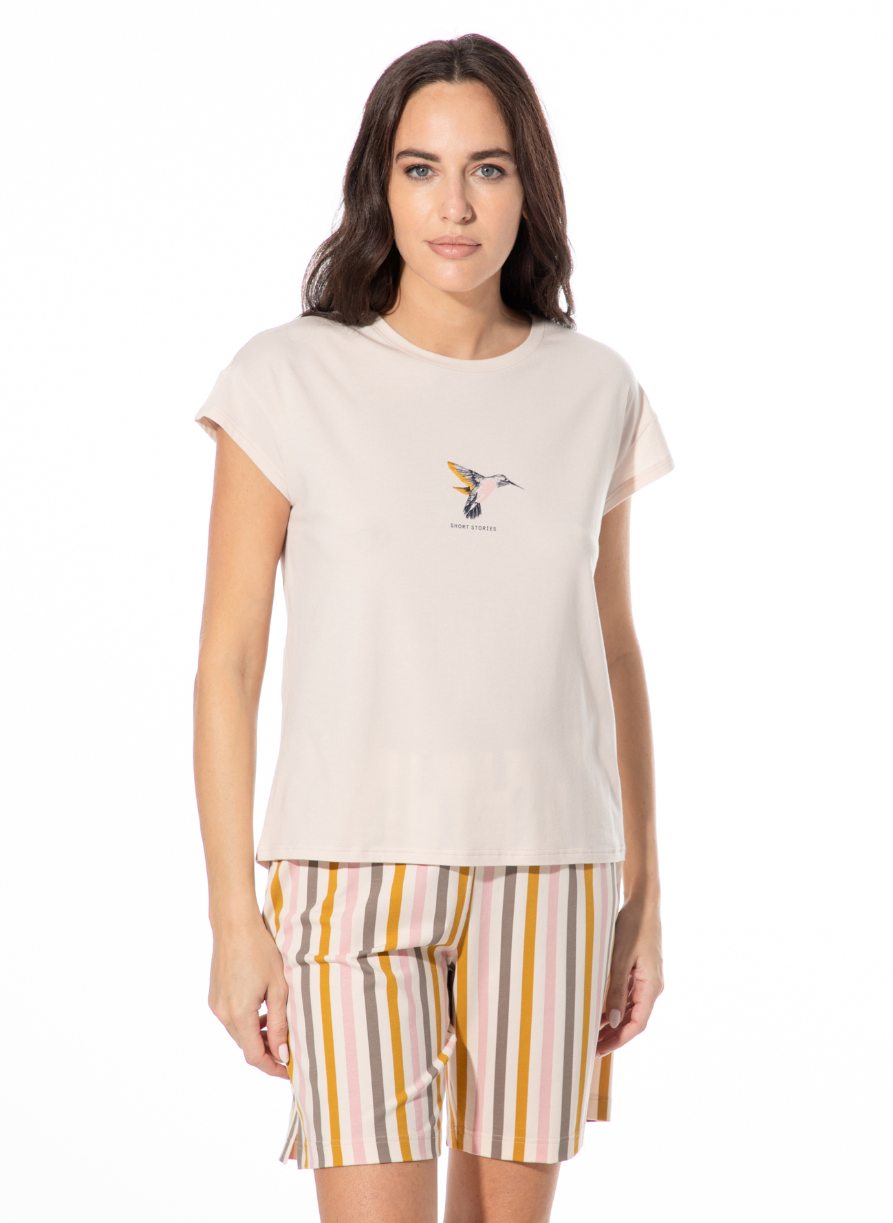 Damen-Schlafshirt rosa Kolibri