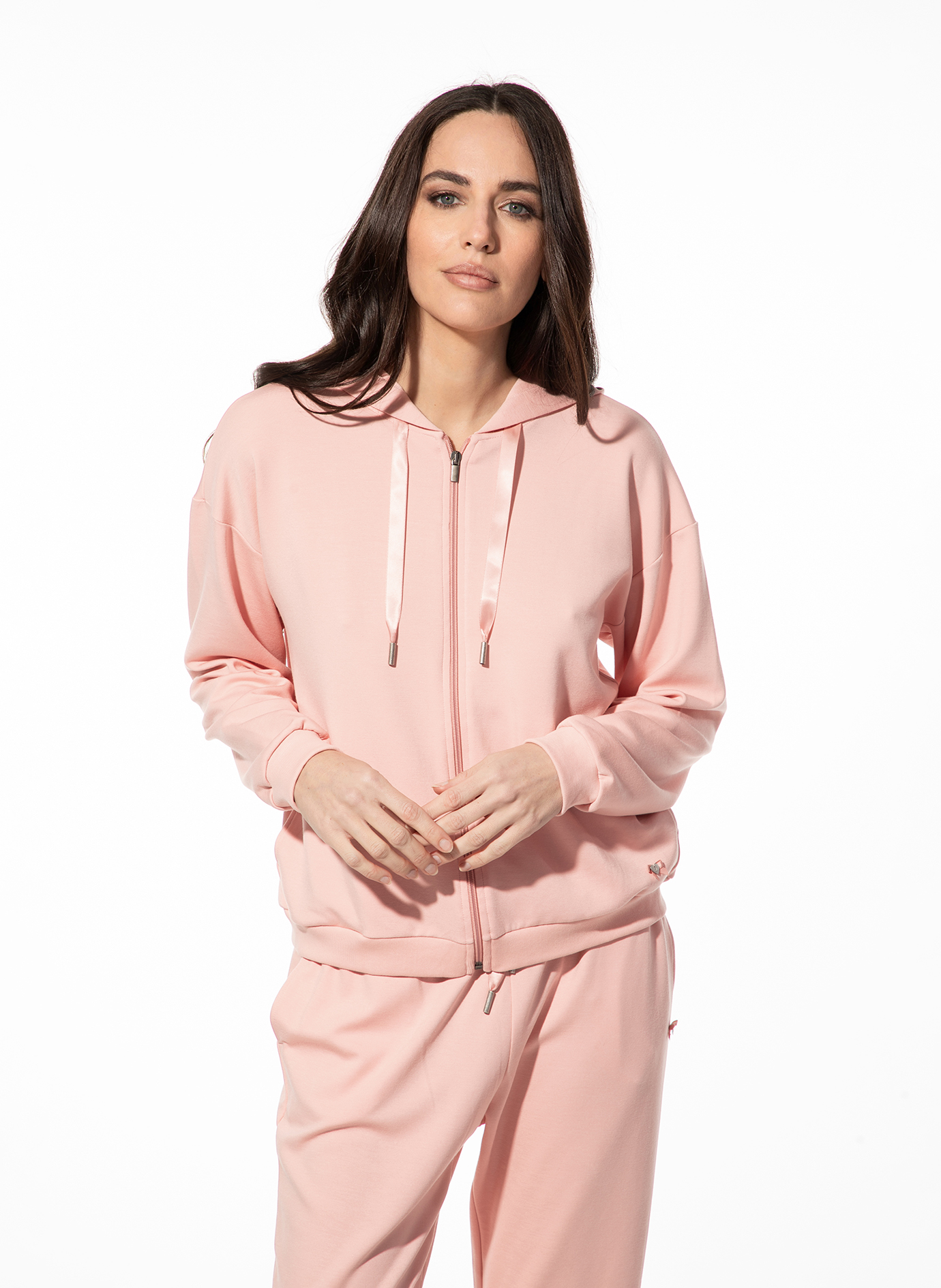 Damen-Sweatjacke rosa Champagne