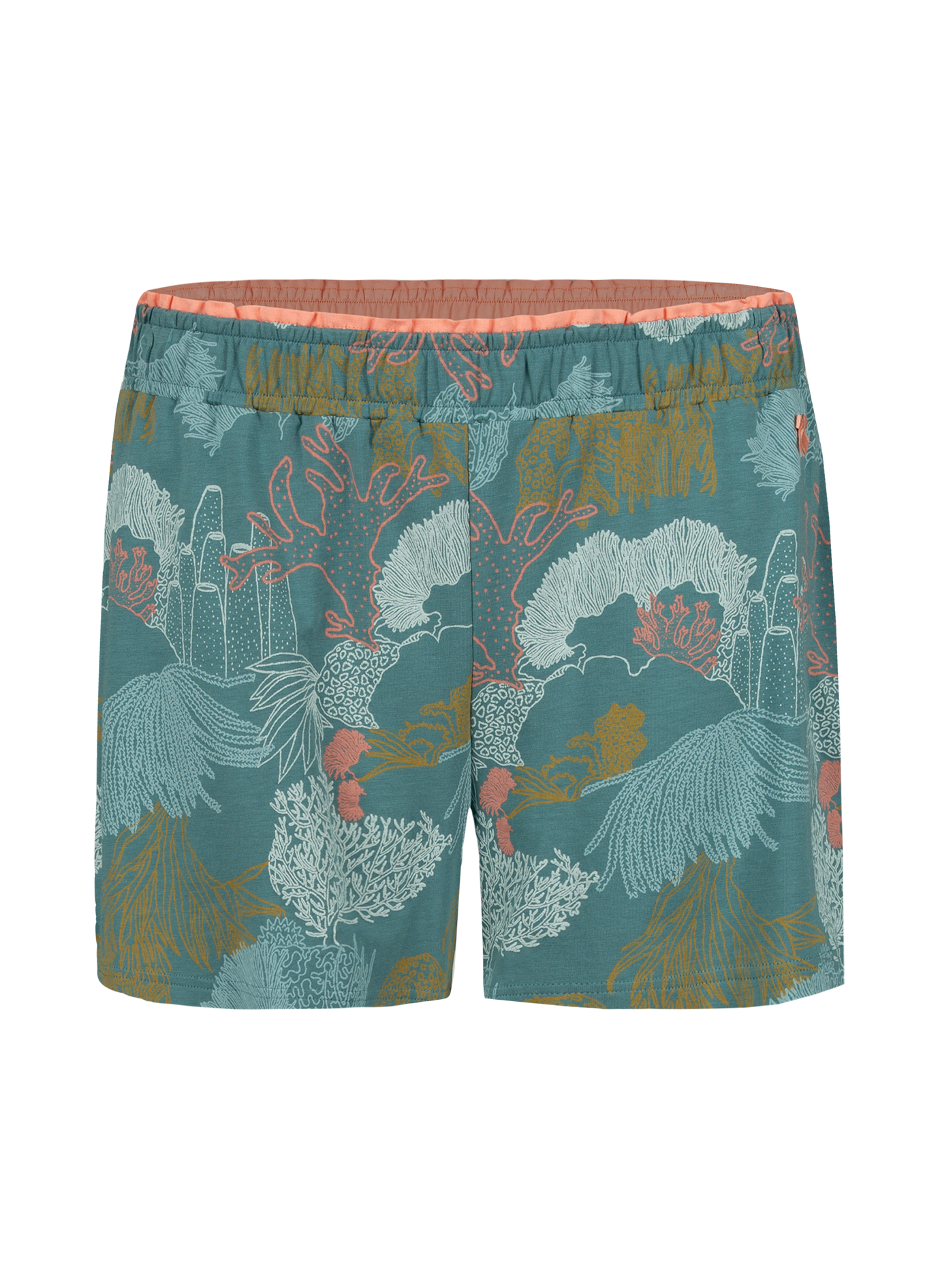 Damen Schlaf-Shorts Blau Korallen