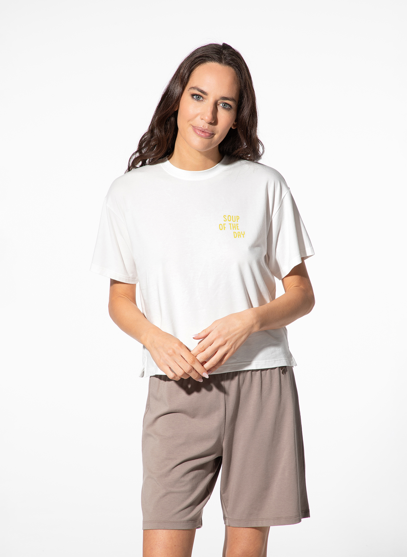 T-Shirt, Weiß, Kurzarmlig, Rundhalsausschnitt, grafischer Text
