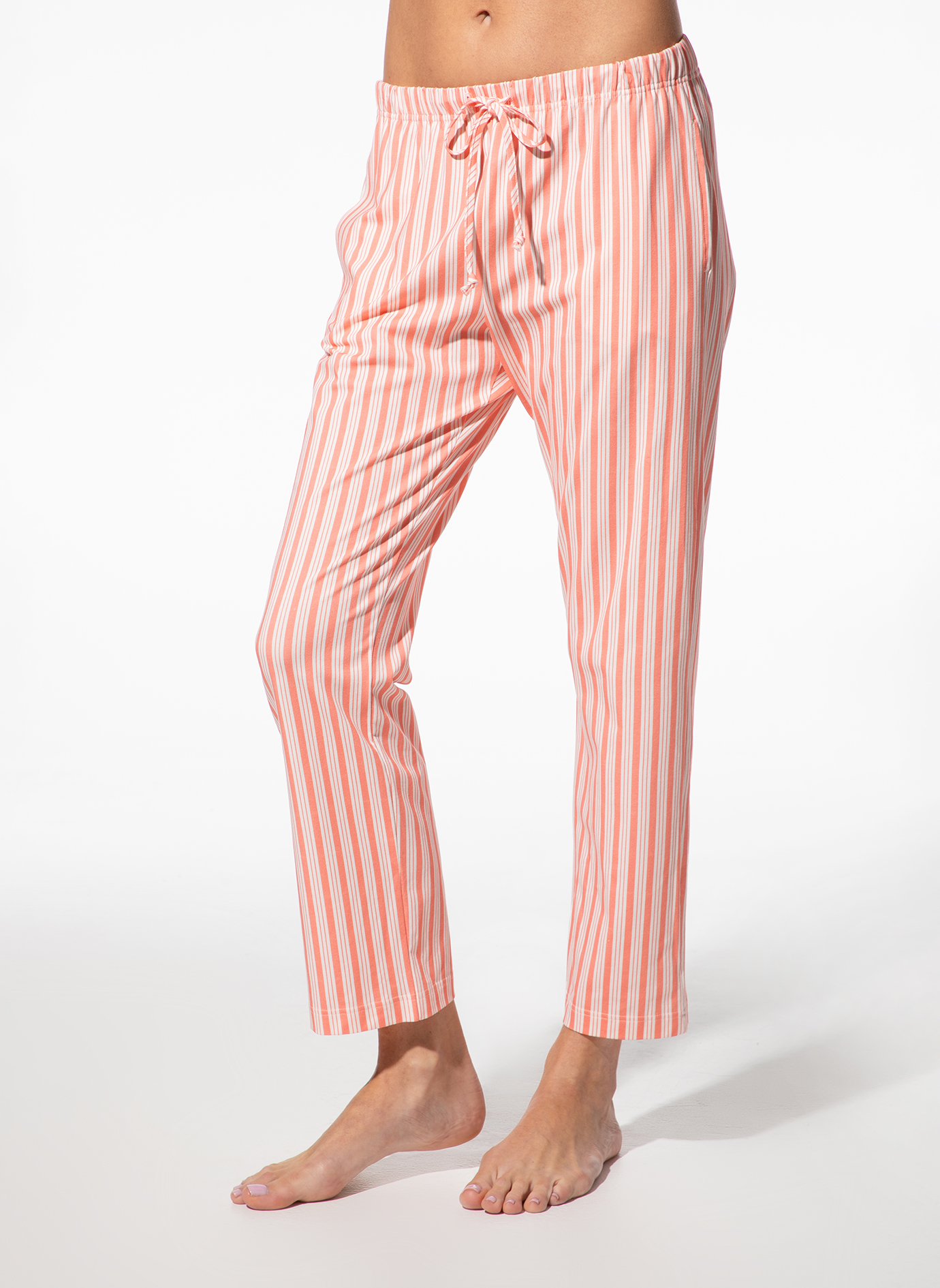 Pyjama-Hose, Streifen, Kordelzug, Bequeme Hose, Morgenpyjama